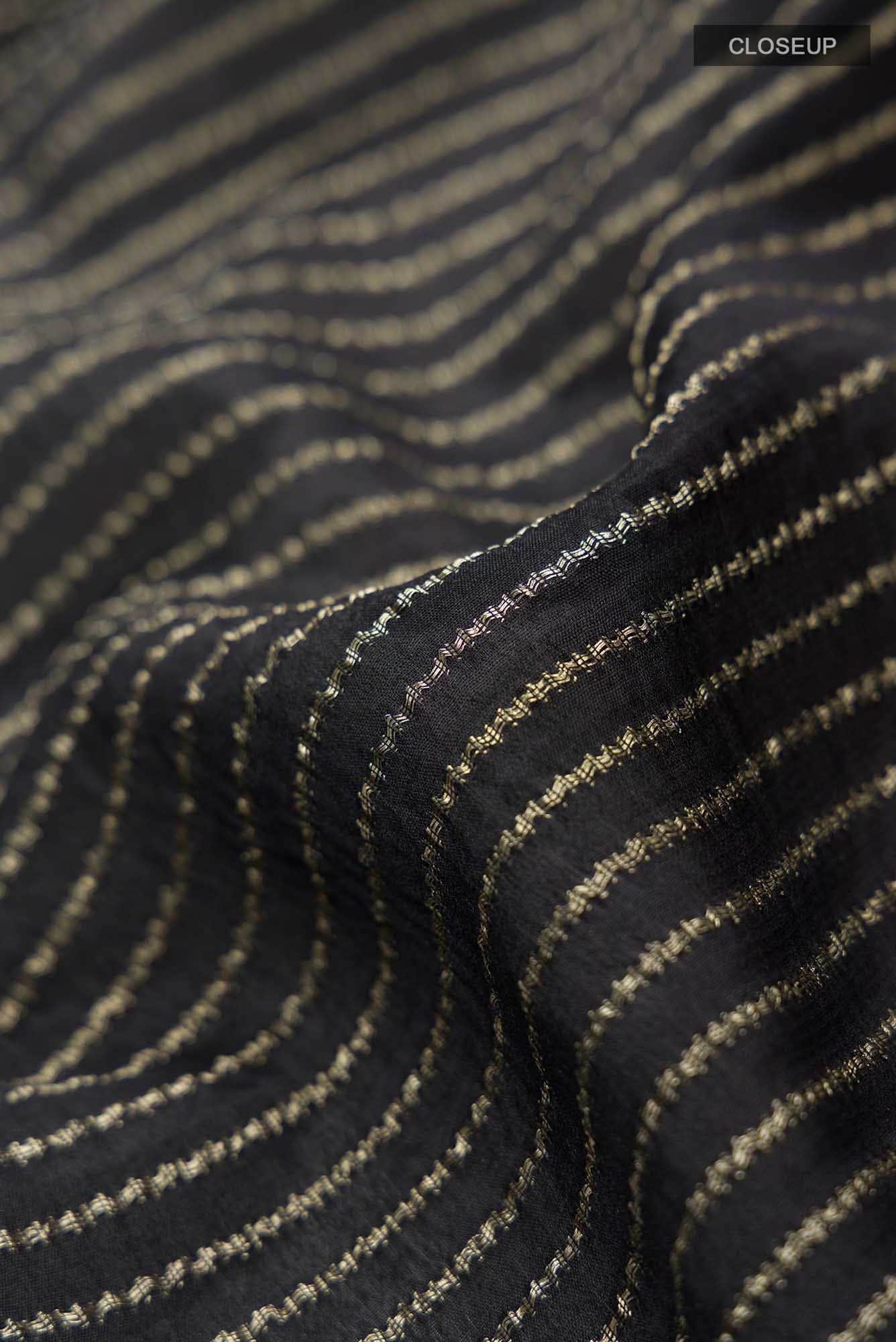 Black Mysore Crepe Saree
