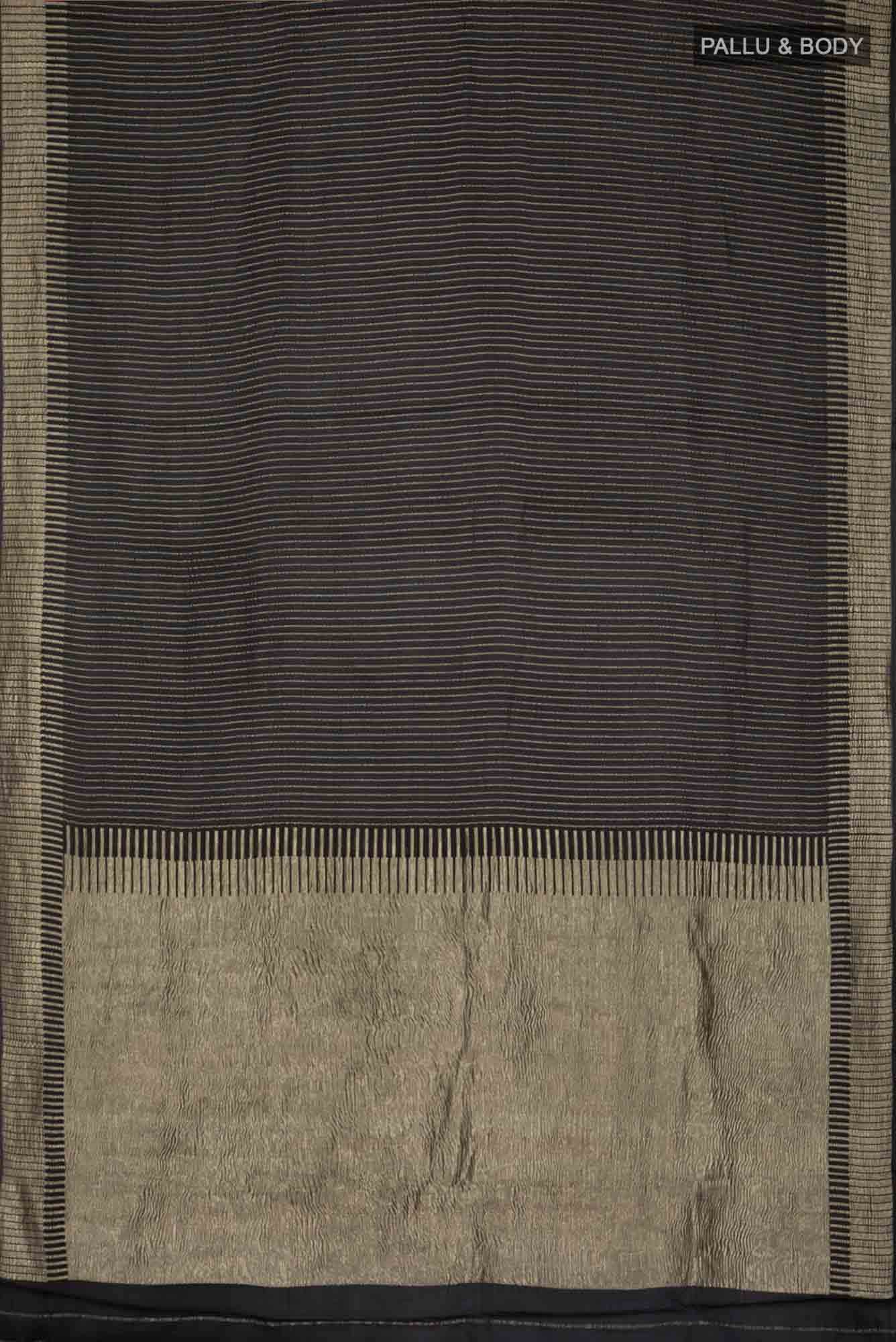 Black Mysore Crepe Saree