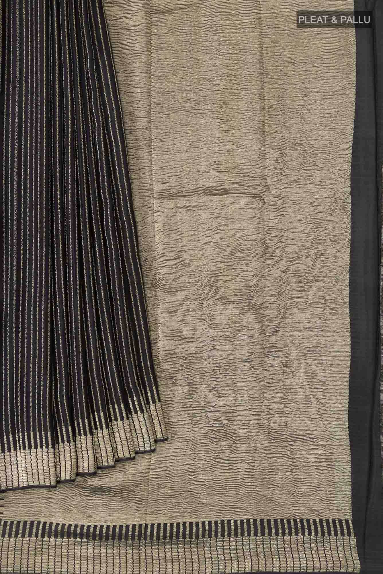 Black Mysore Crepe Saree
