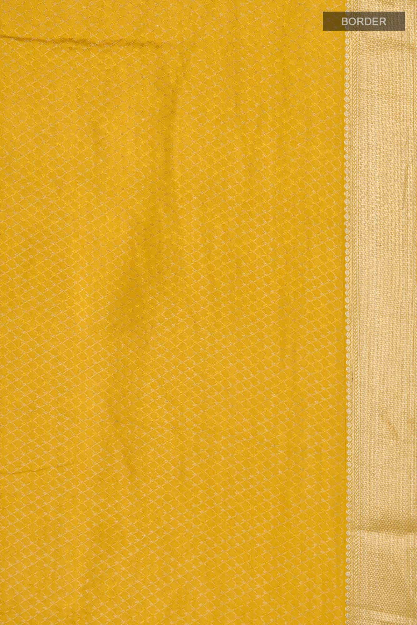 Yellow Mysore Crepe Saree