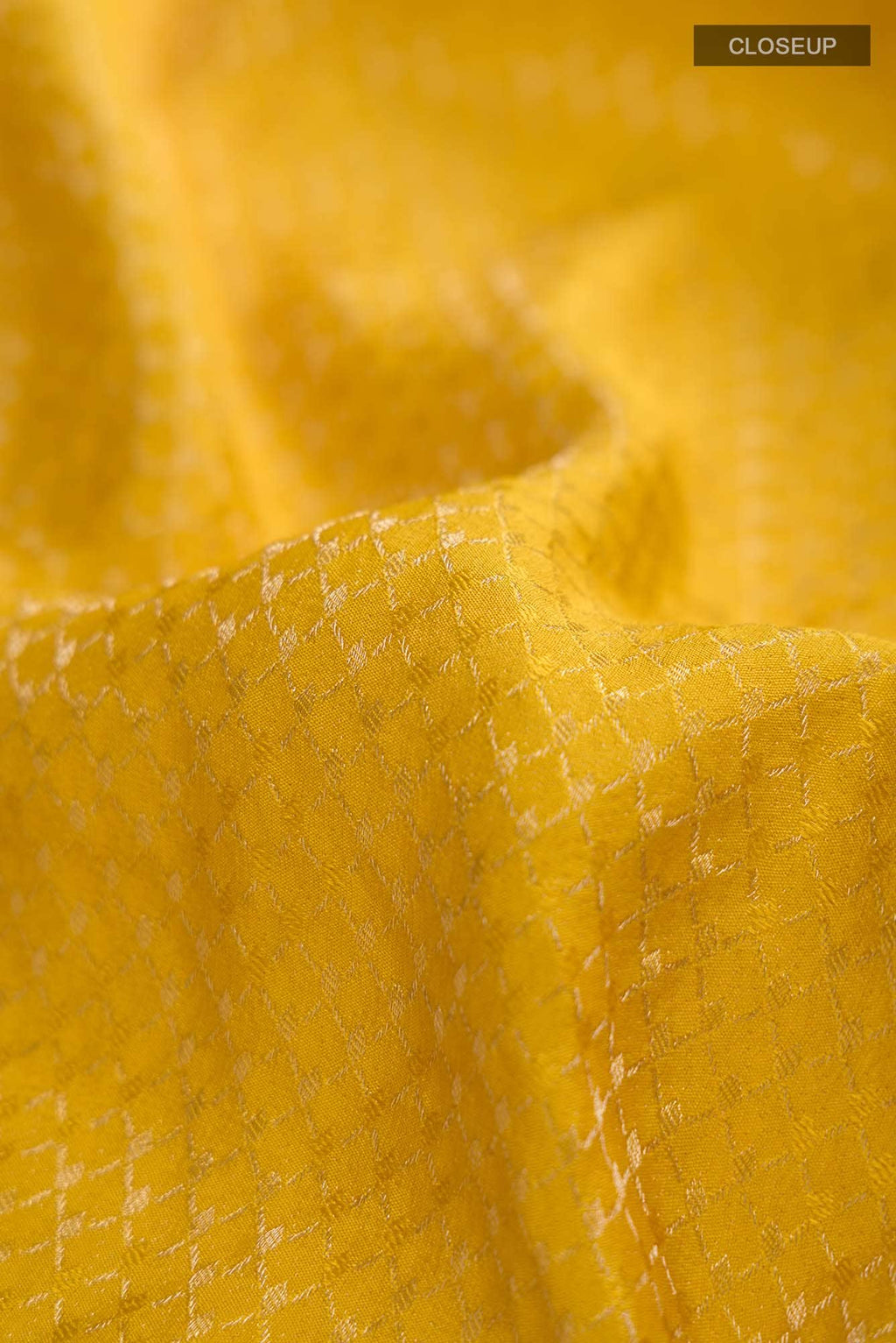 Yellow Mysore Crepe Saree