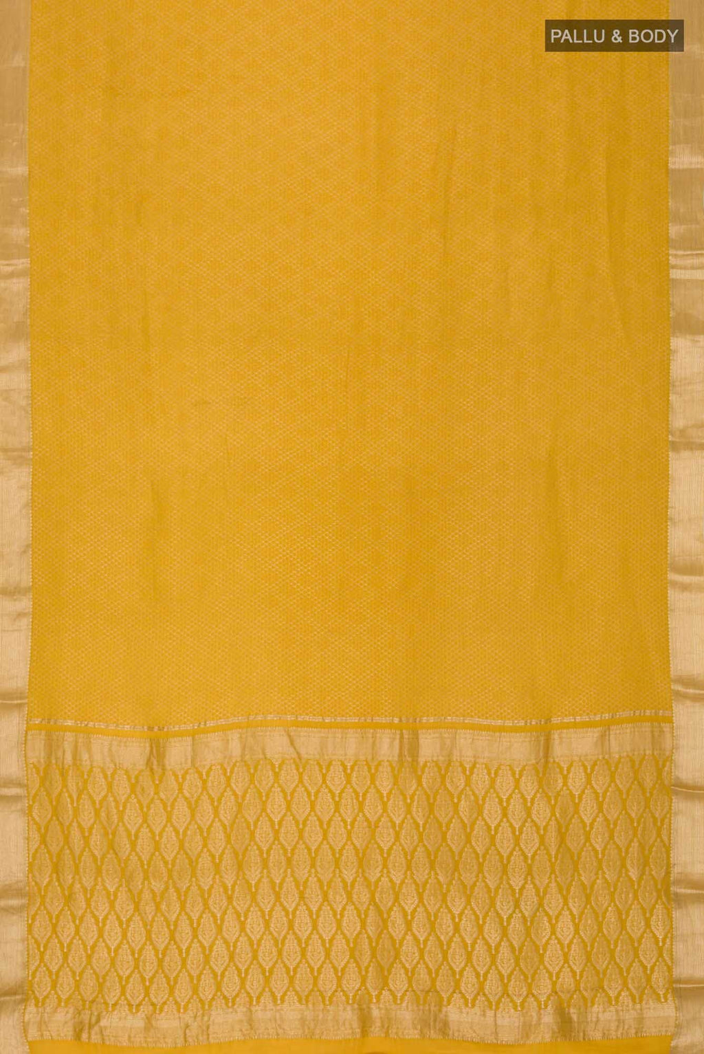 Yellow Mysore Crepe Saree