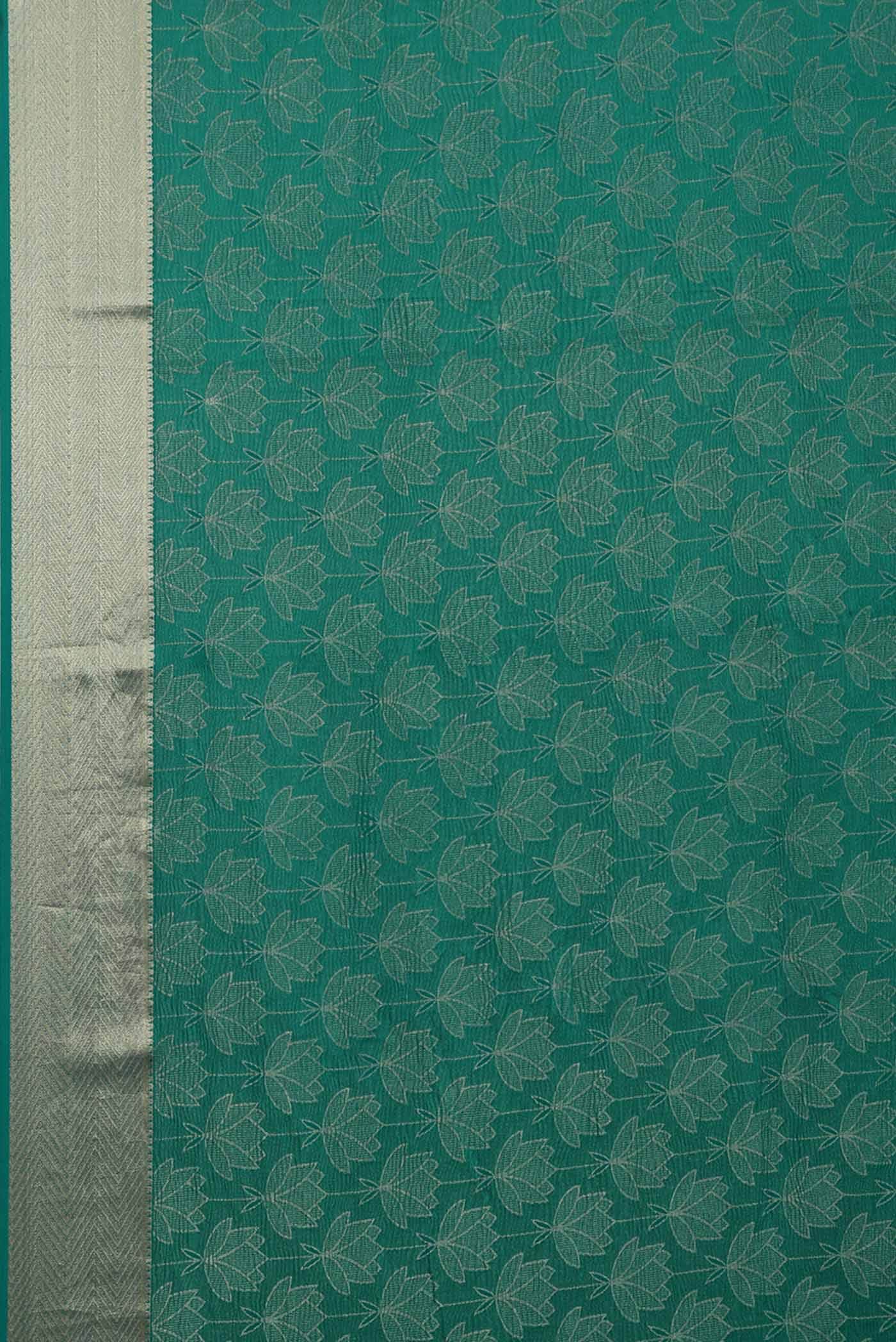 Green Mysore Crepe Saree