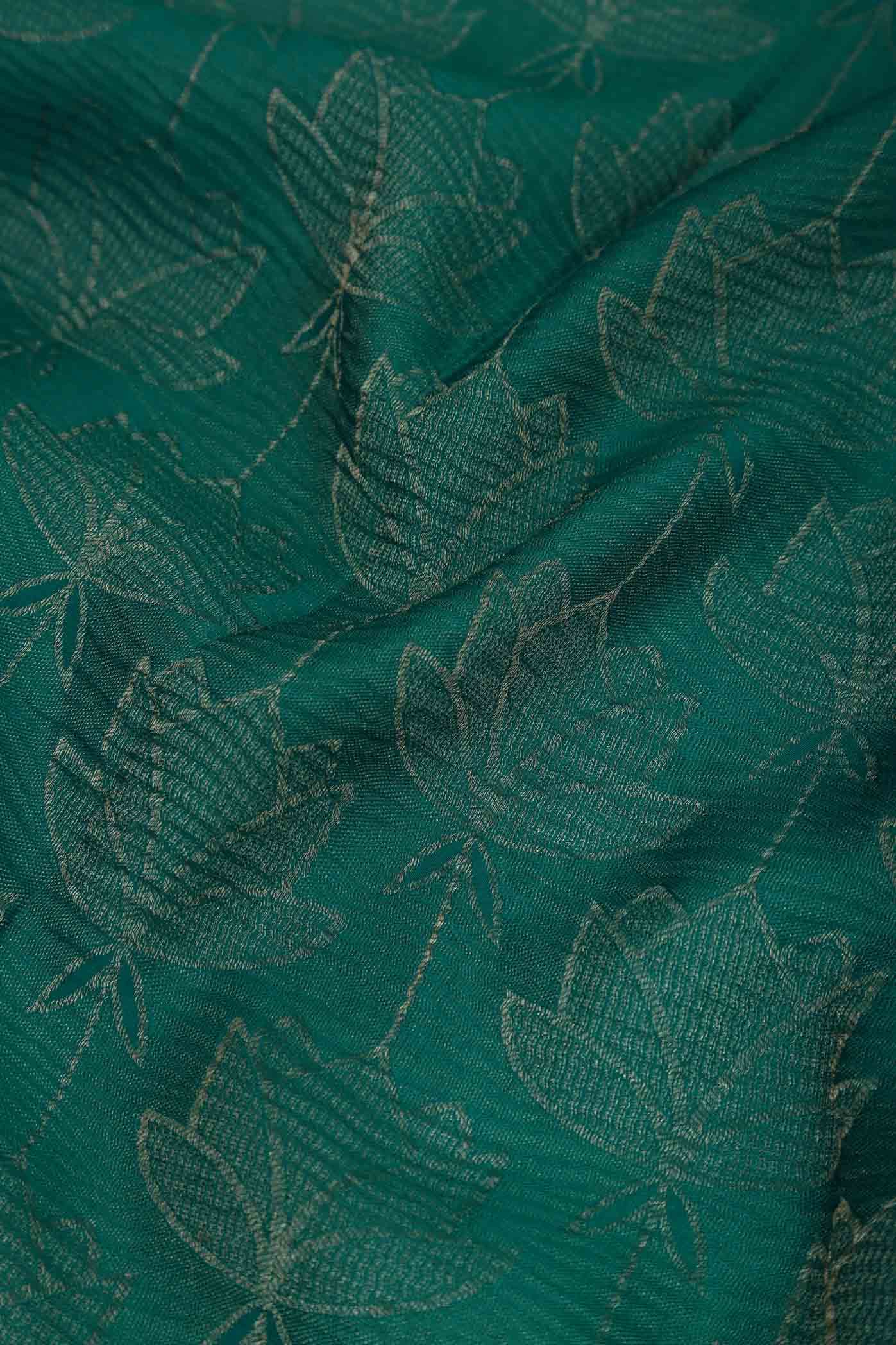 Green Mysore Crepe Saree