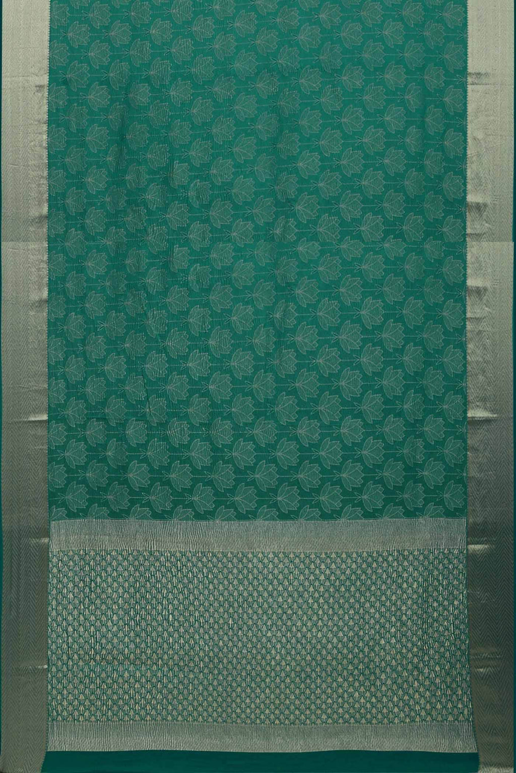 Green Mysore Crepe Saree