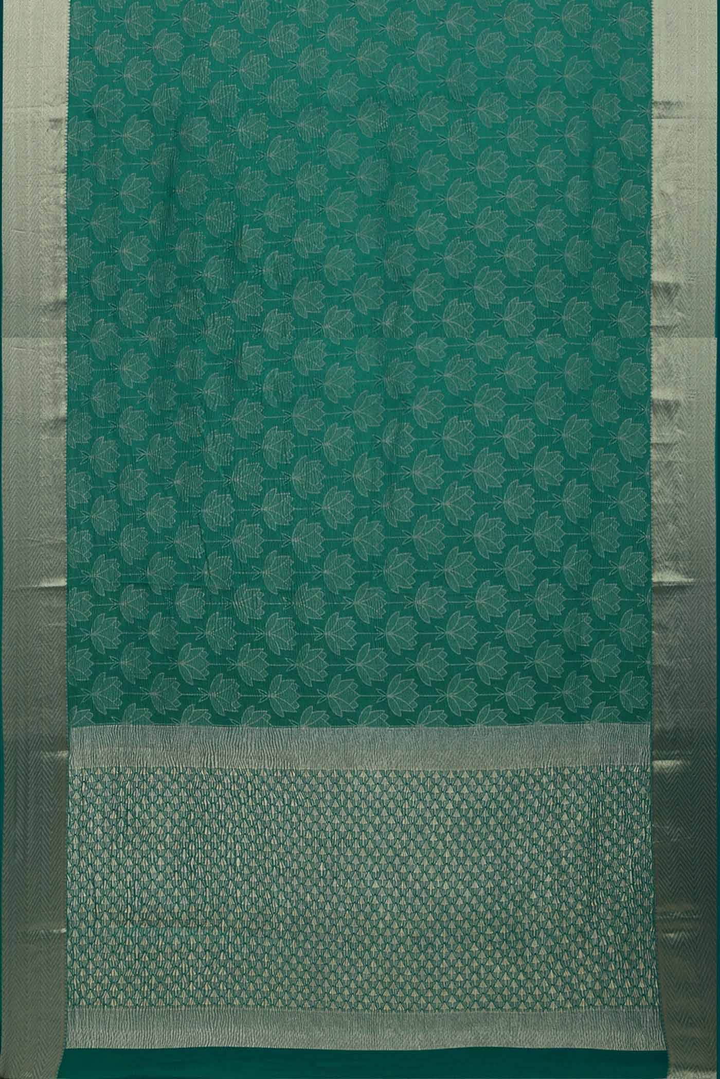 Green Mysore Crepe Saree