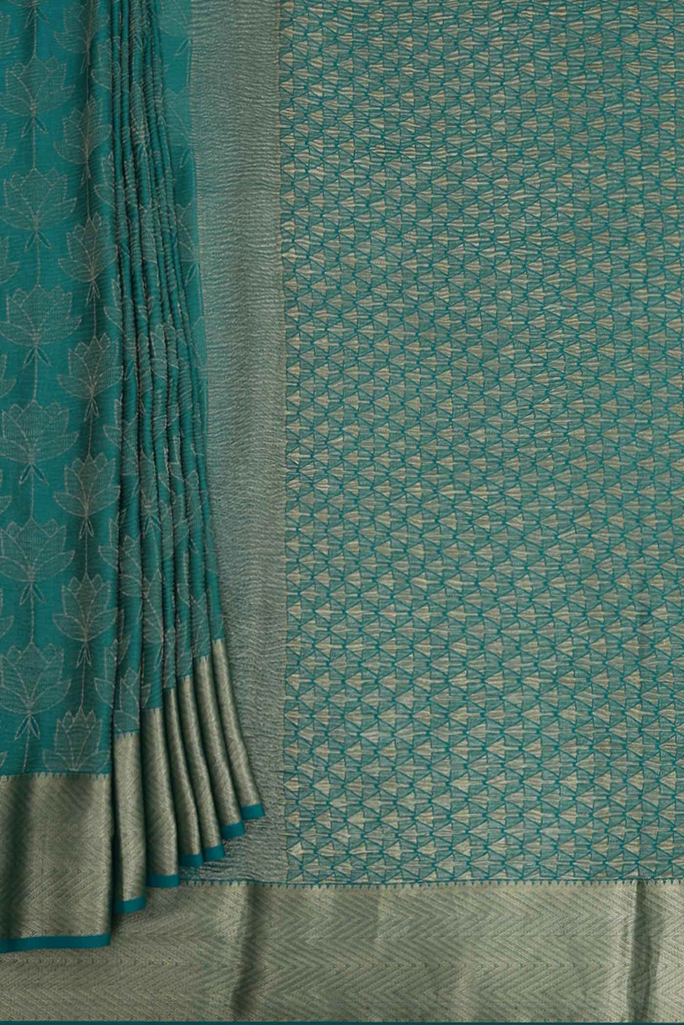 Green Mysore Crepe Saree