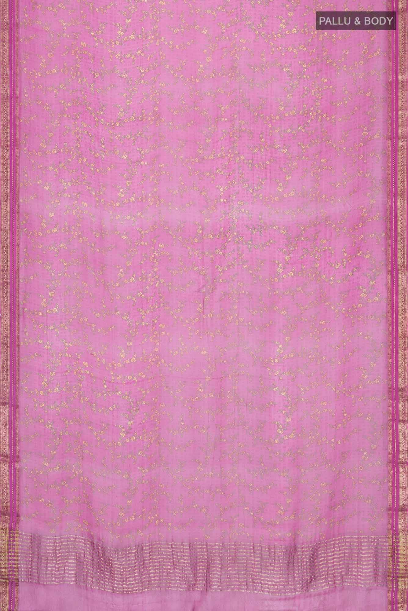 Dark Pink Mysore Chiffon Saree