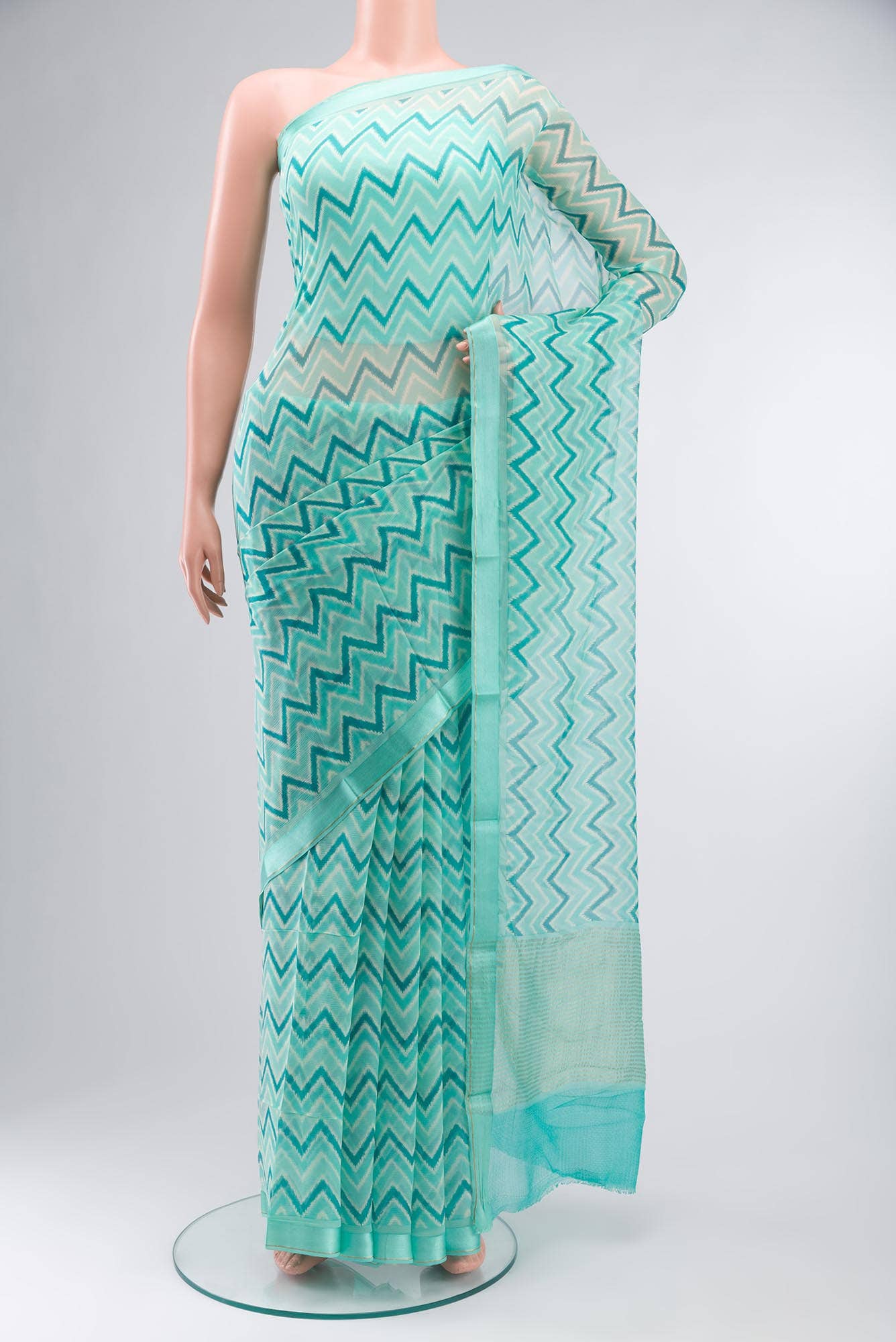 Light Green Mysore Chiffon Saree
