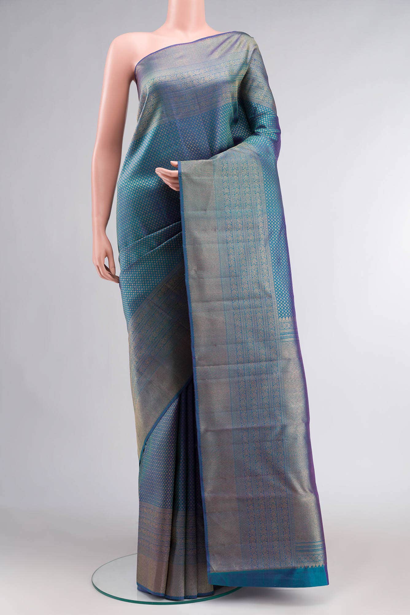 Blue Kanchipuram Silk Saree