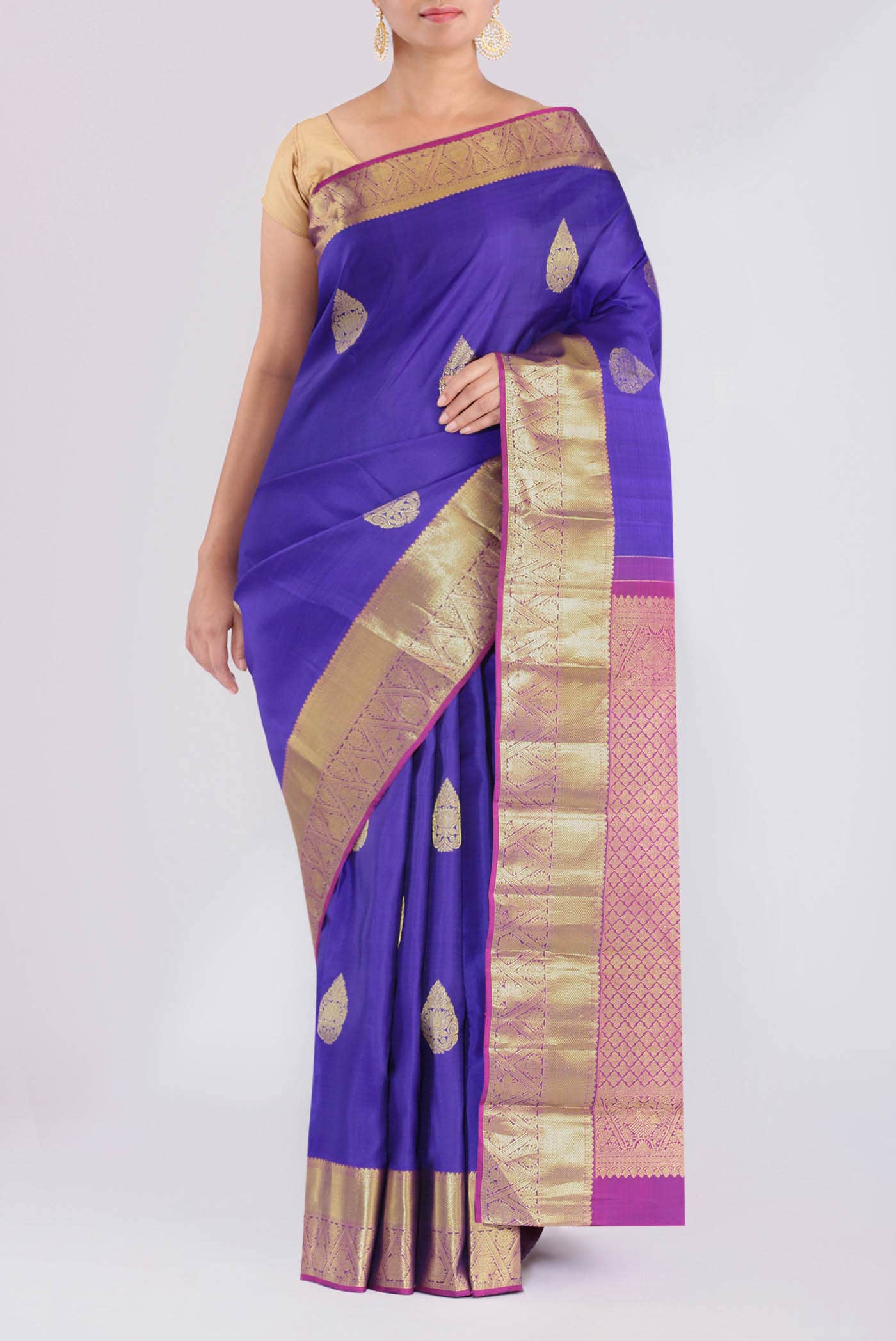 Blue Kanchipuram Silk Saree