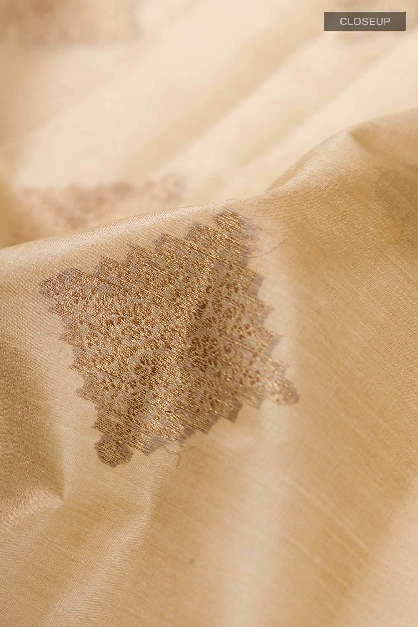 Beige Banarasi Raw Silk Saree