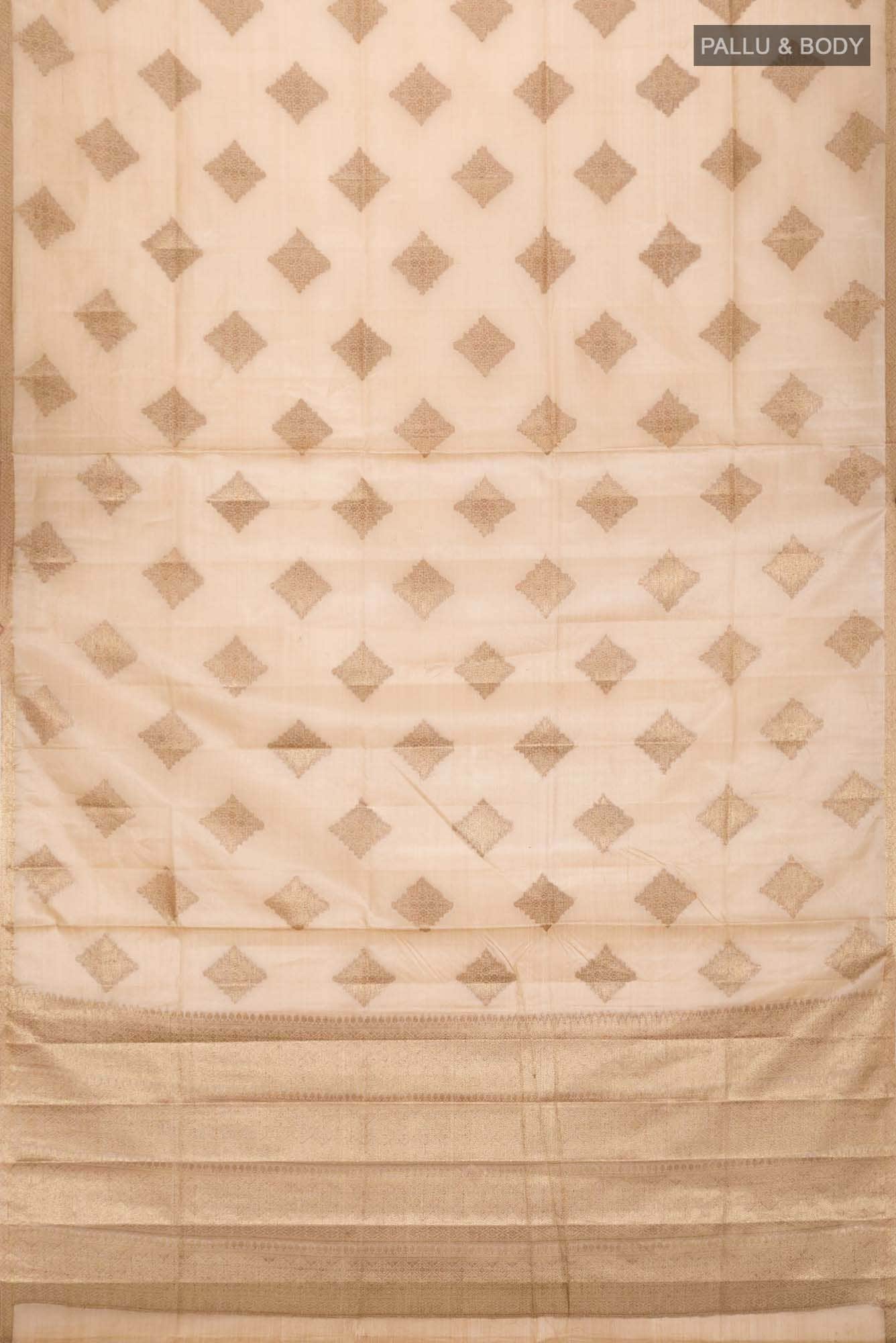 Beige Banarasi Raw Silk Saree