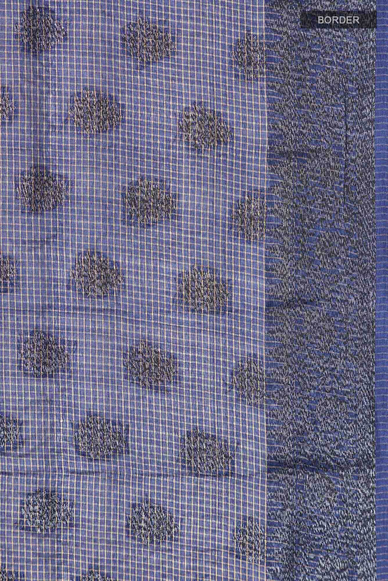 Blue Banarasi Tussar Silk Saree