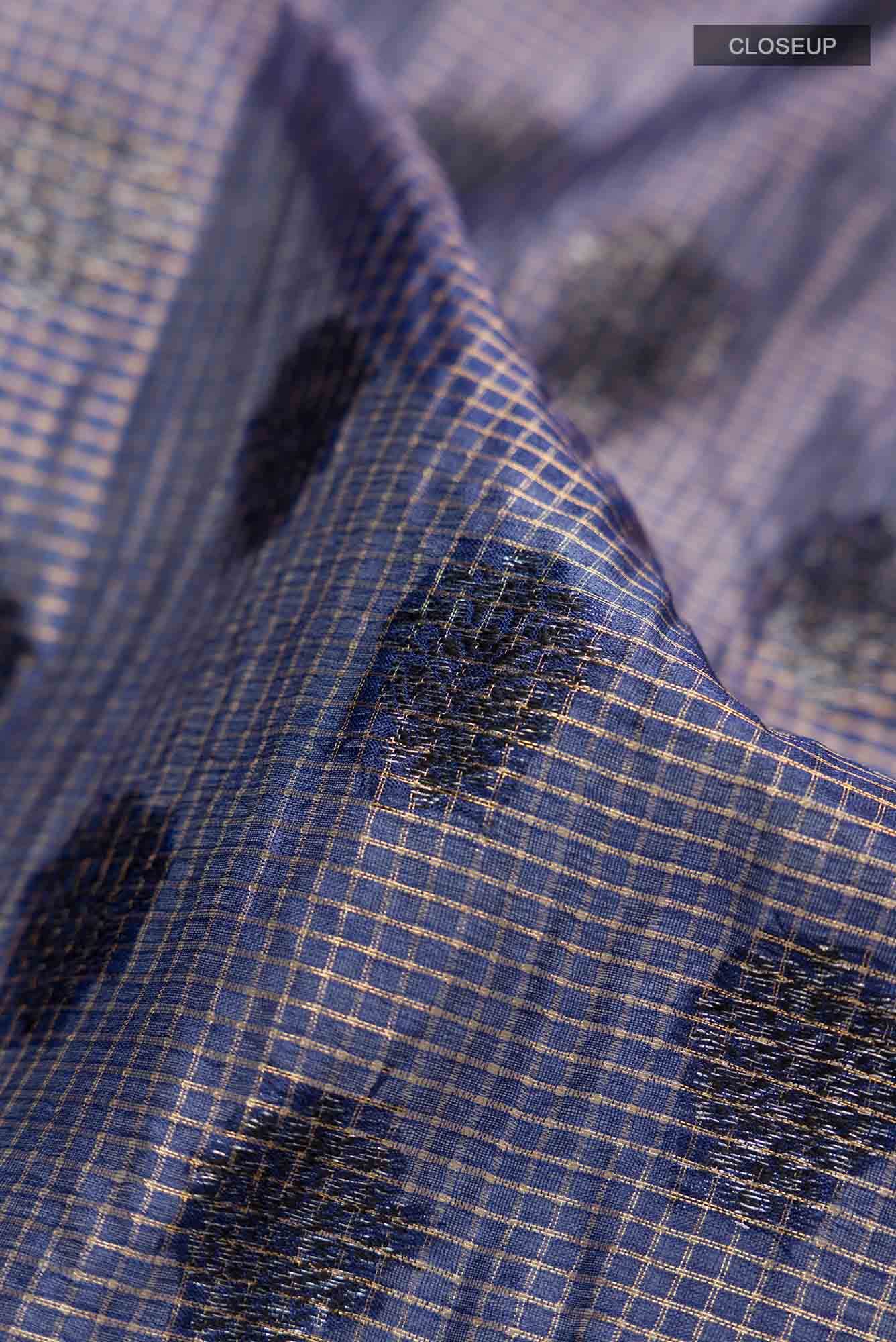 Blue Banarasi Tussar Silk Saree