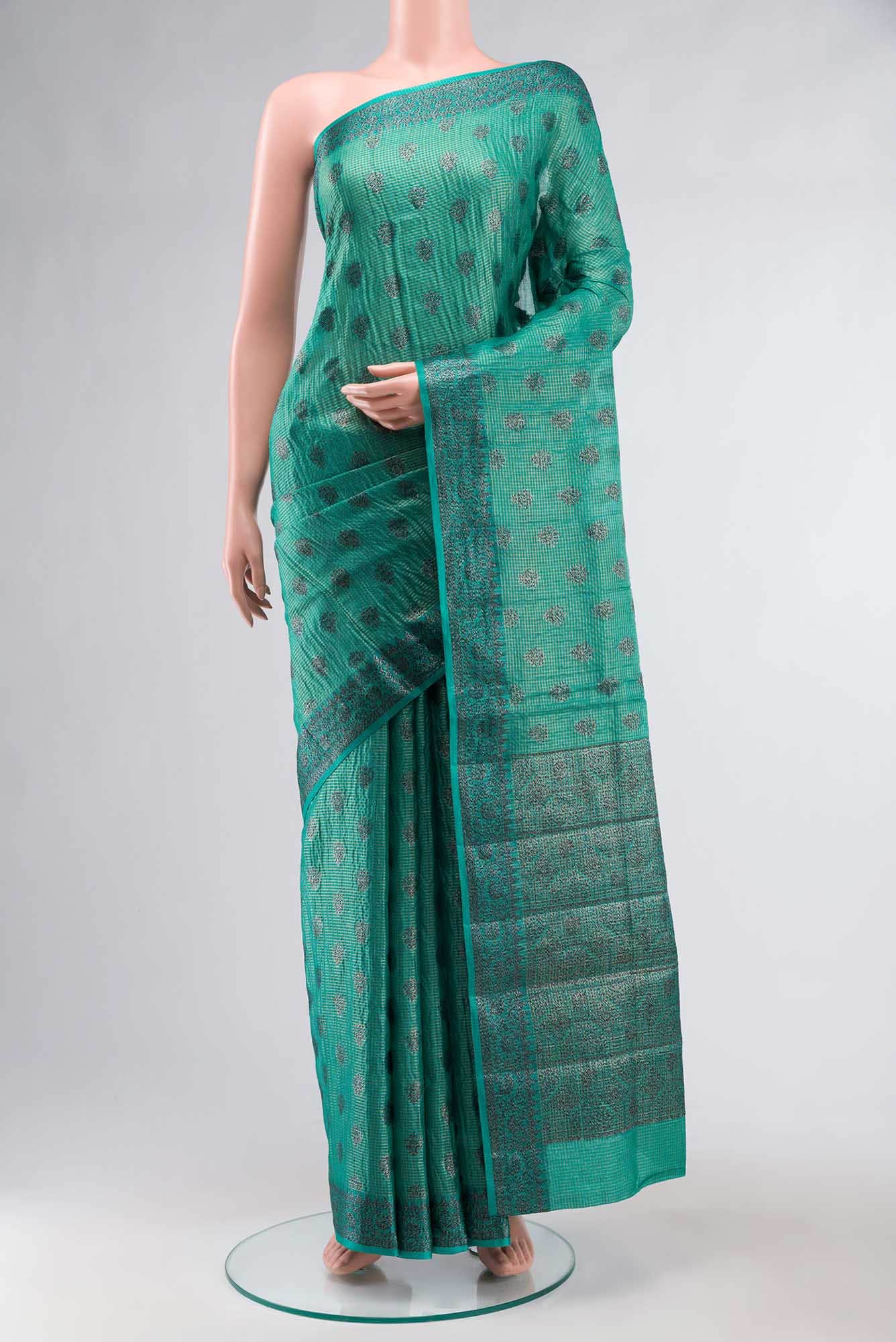 Green Banarasi Tussar Silk Saree