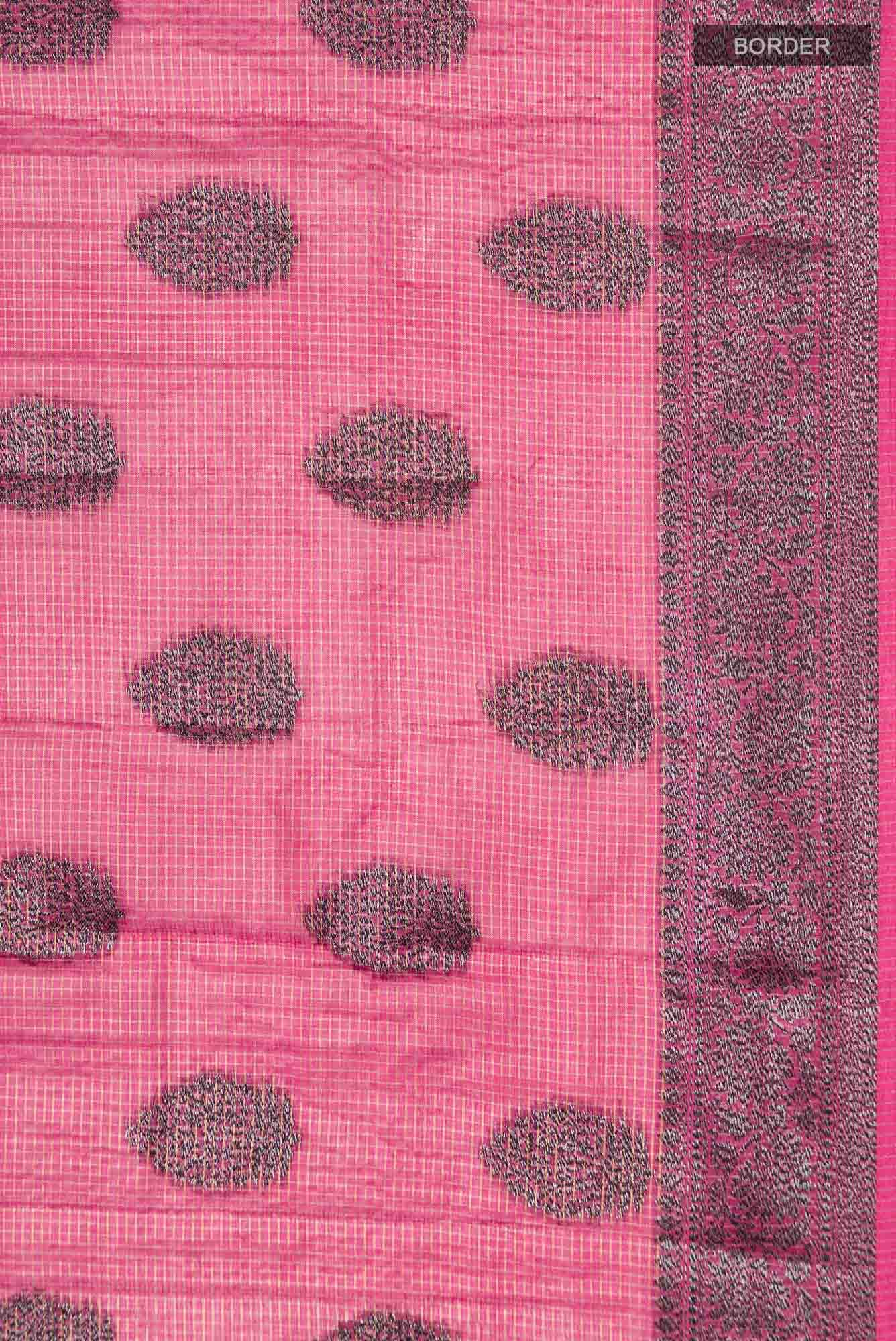 Coral Banarasi Tussar Silk Saree