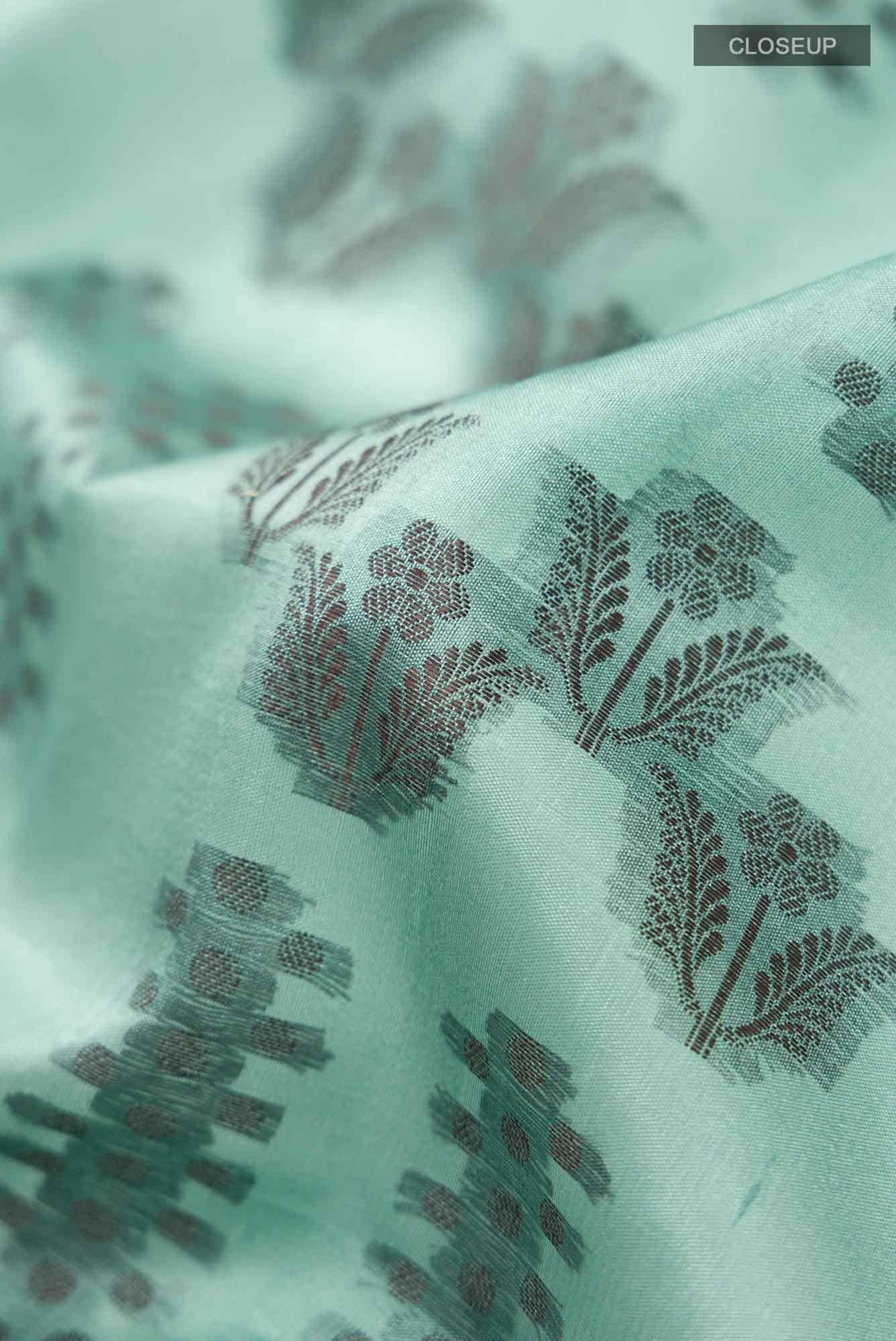 Green Banarasi Raw Silk Saree