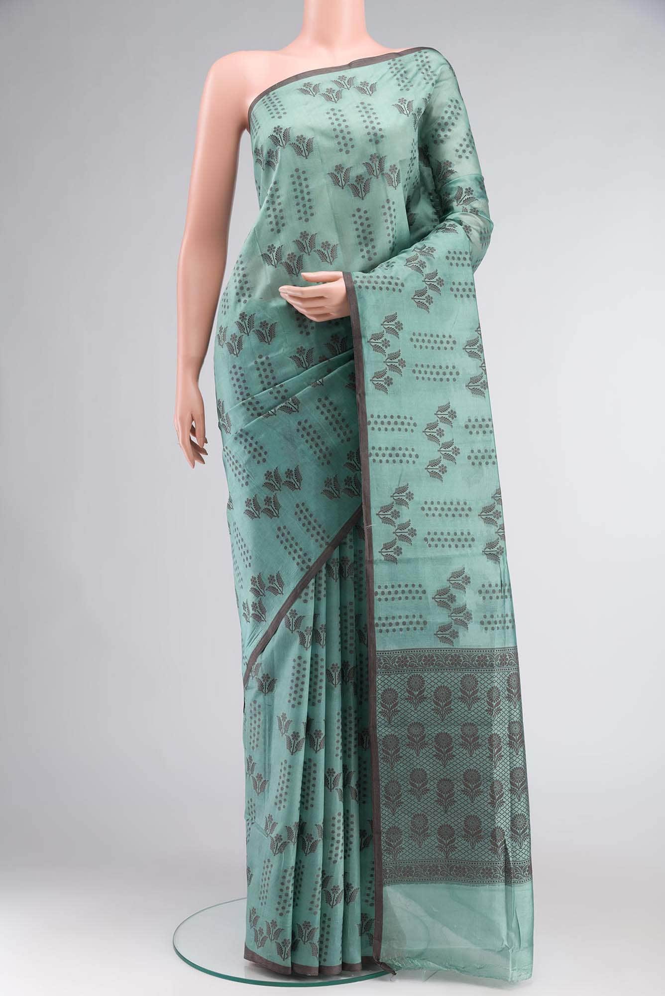 Green Banarasi Raw Silk Saree