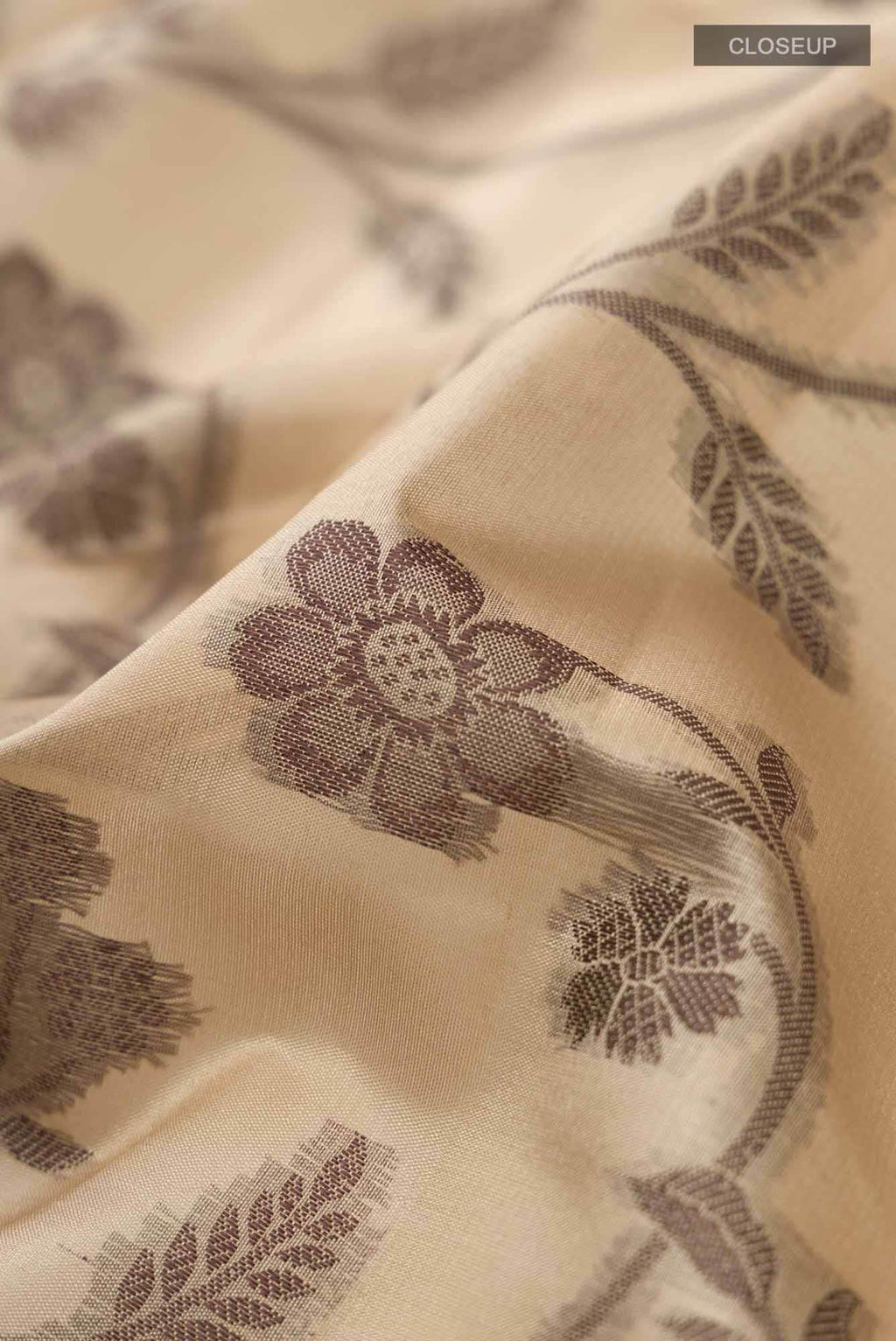 Beige Banarasi Raw Silk Saree