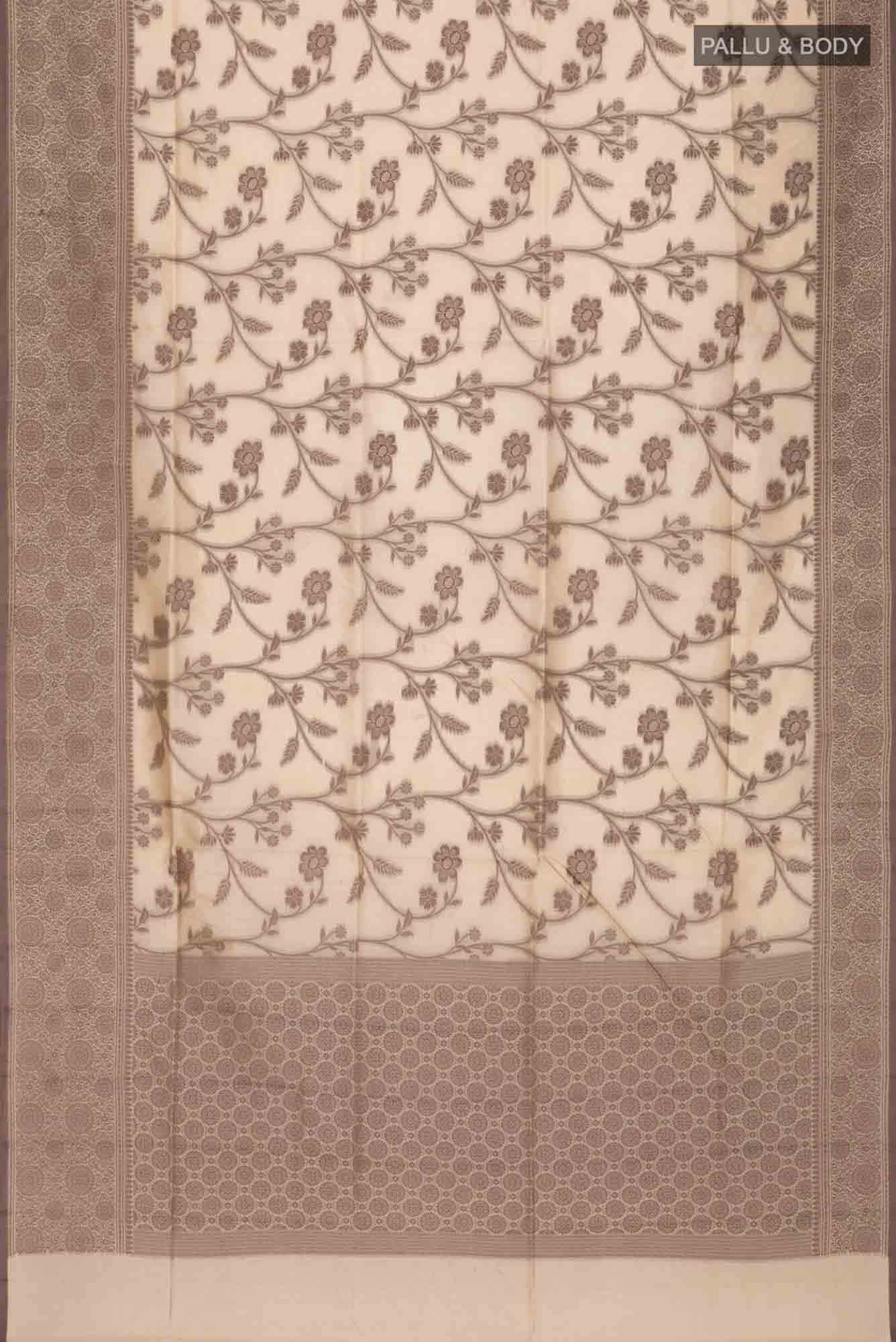 Beige Banarasi Raw Silk Saree