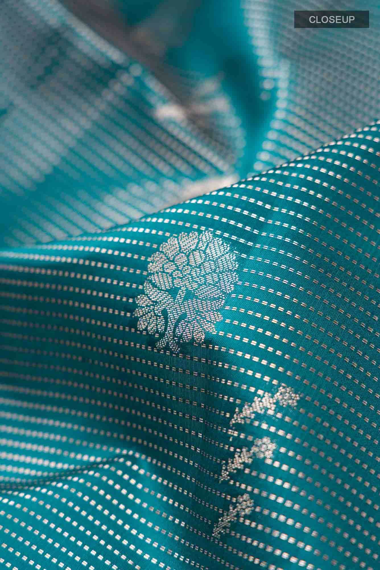 Blue Banarasi Raw Silk Saree