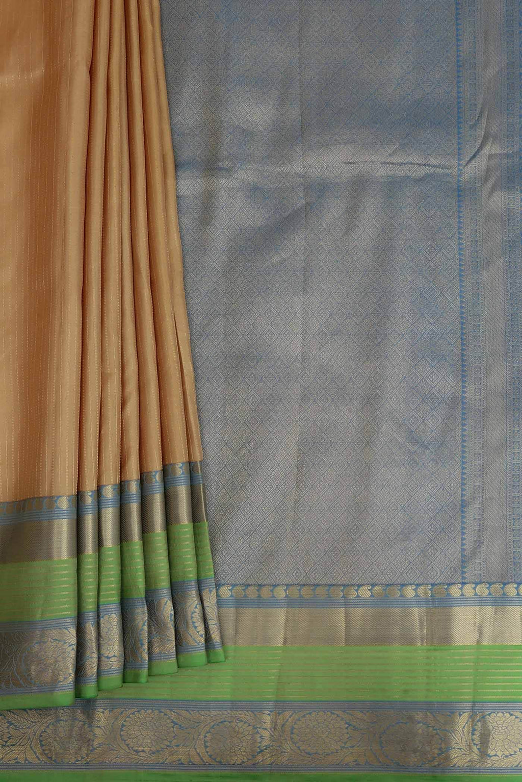 Beige Kanchipuram Silk Saree