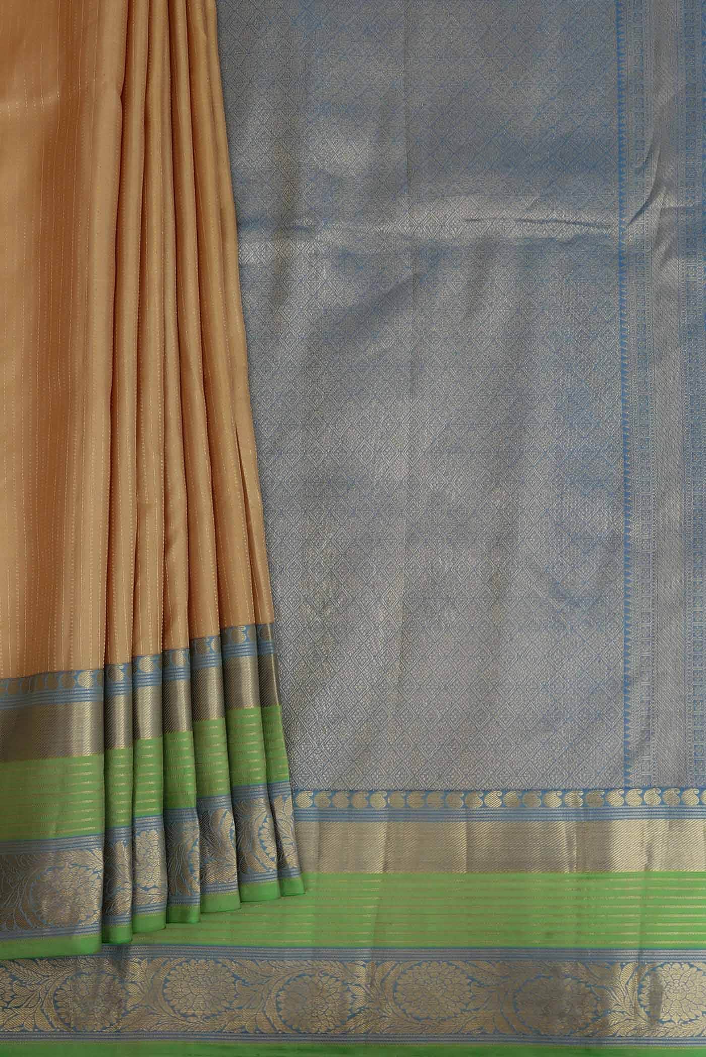 Beige Kanchipuram Silk Saree