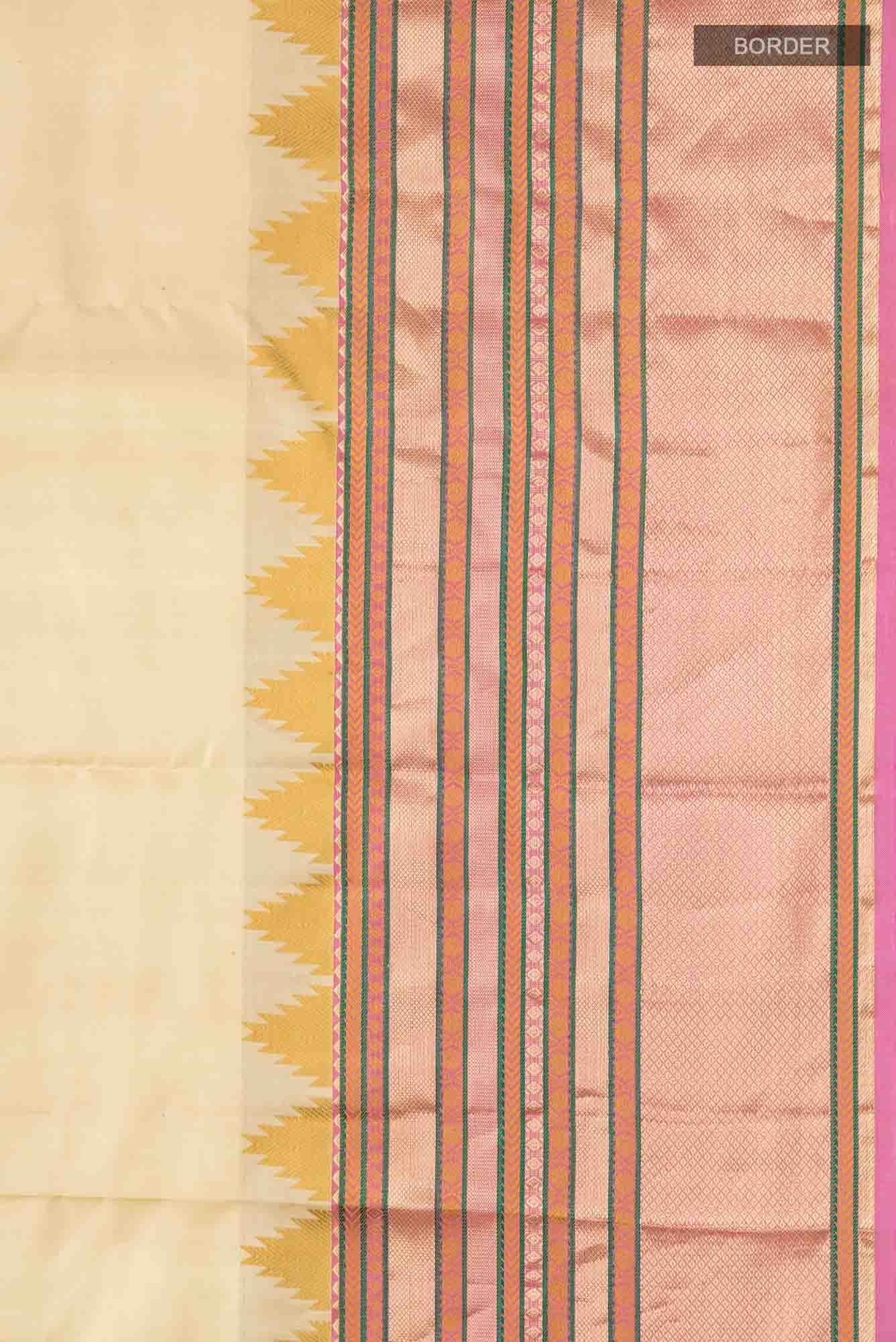 Beige Kanchipuram Silk Saree