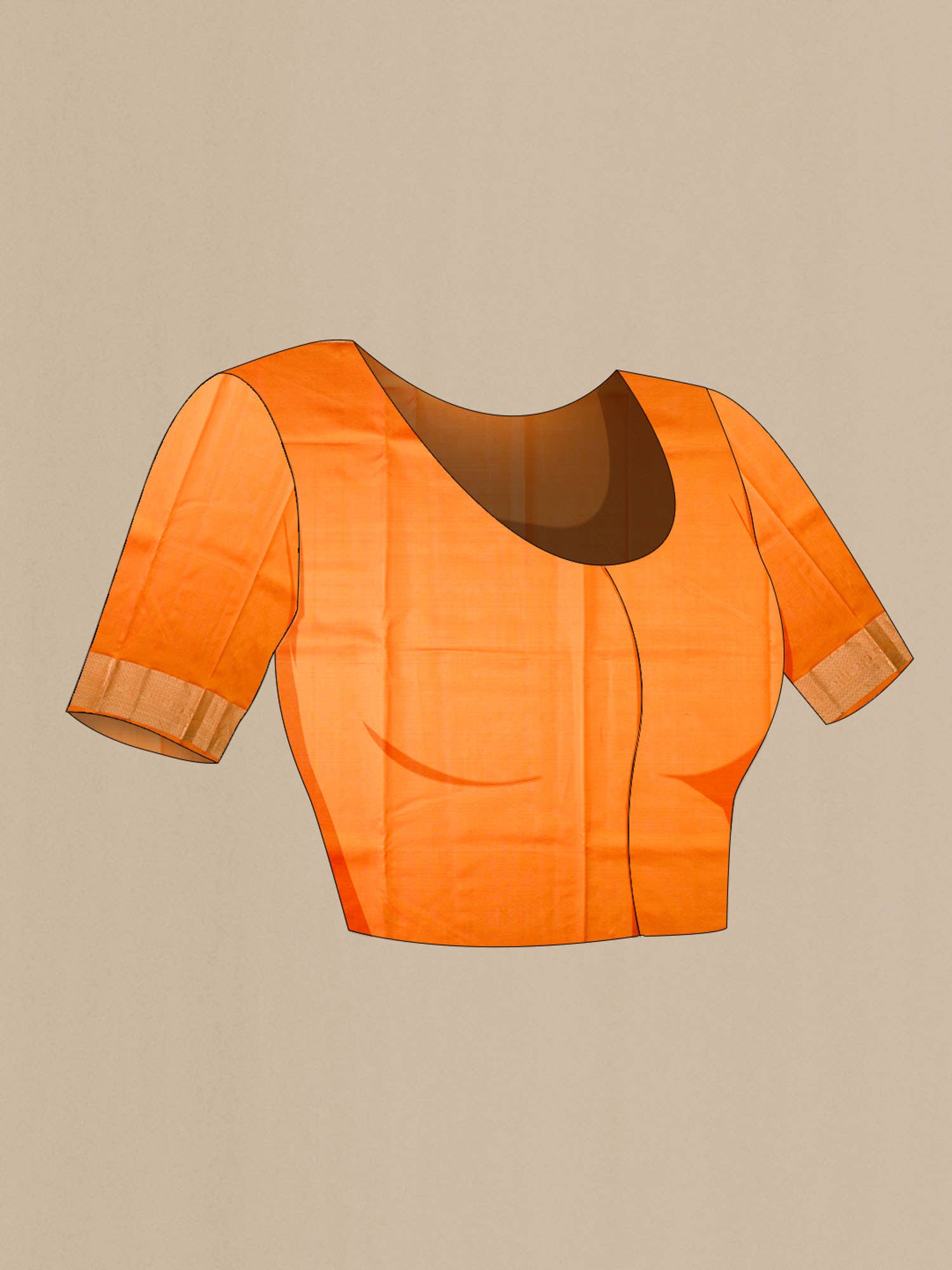Orange Kanchipuram Silk Saree