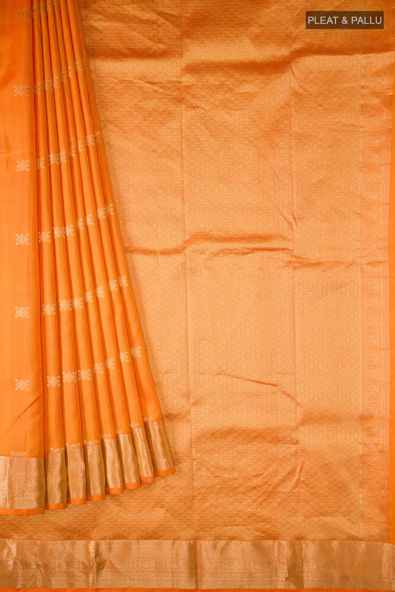Orange Kanchipuram Silk Saree