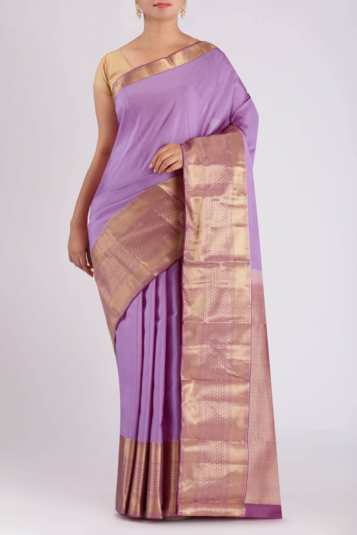 Lavender Kanchipuram Silk Saree