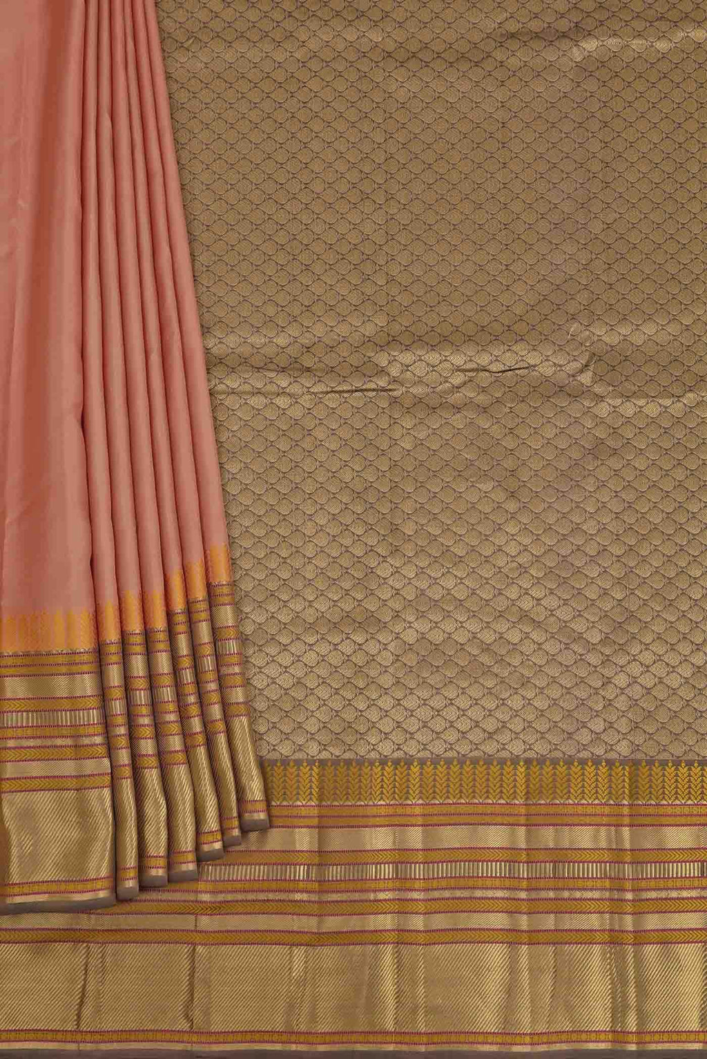 Sandal Kanchipuram Silk Saree