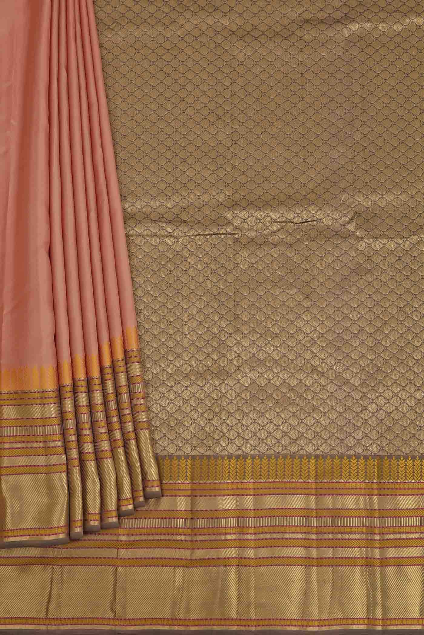 Sandal Kanchipuram Silk Saree