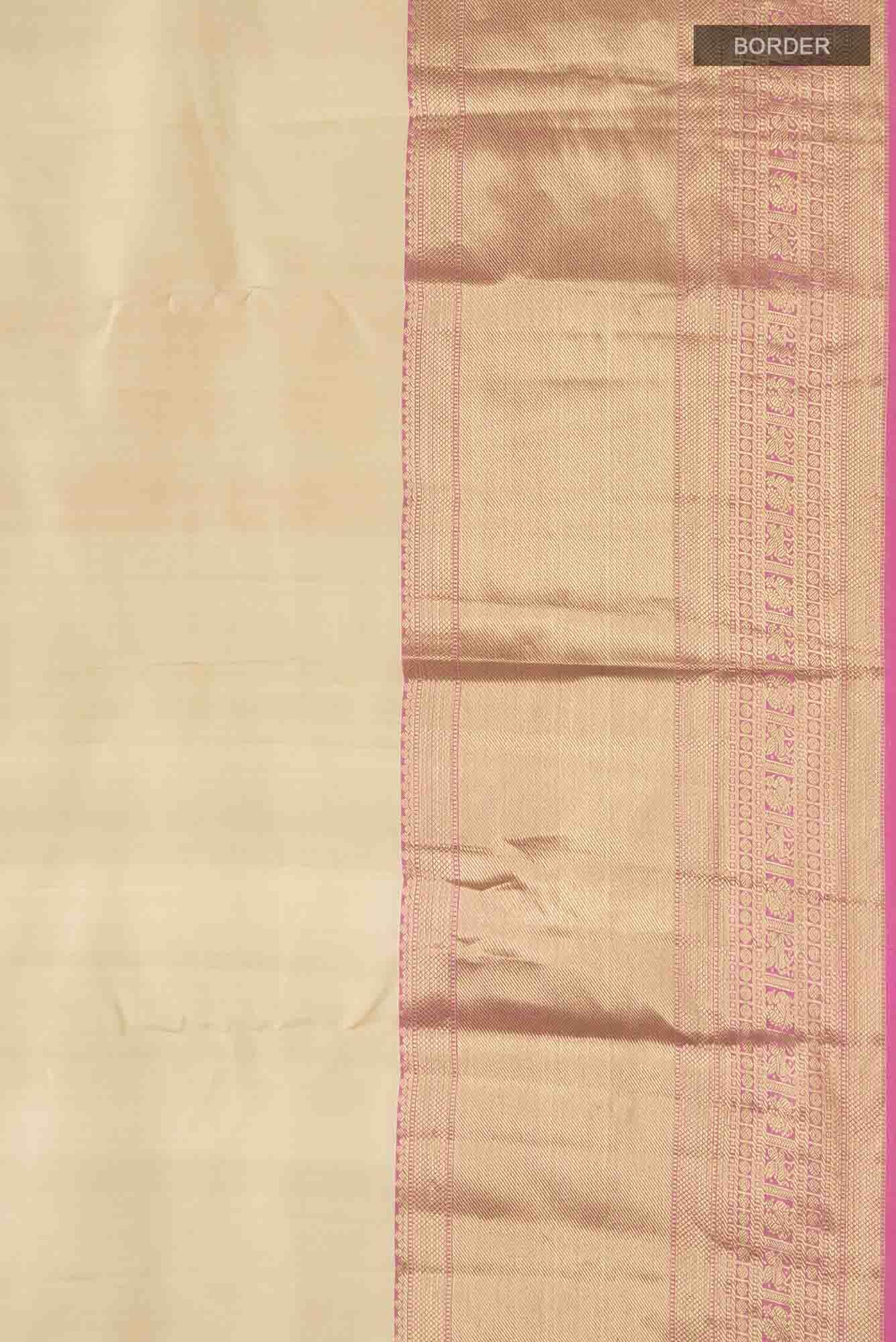 Beige Kanchipuram Silk Saree
