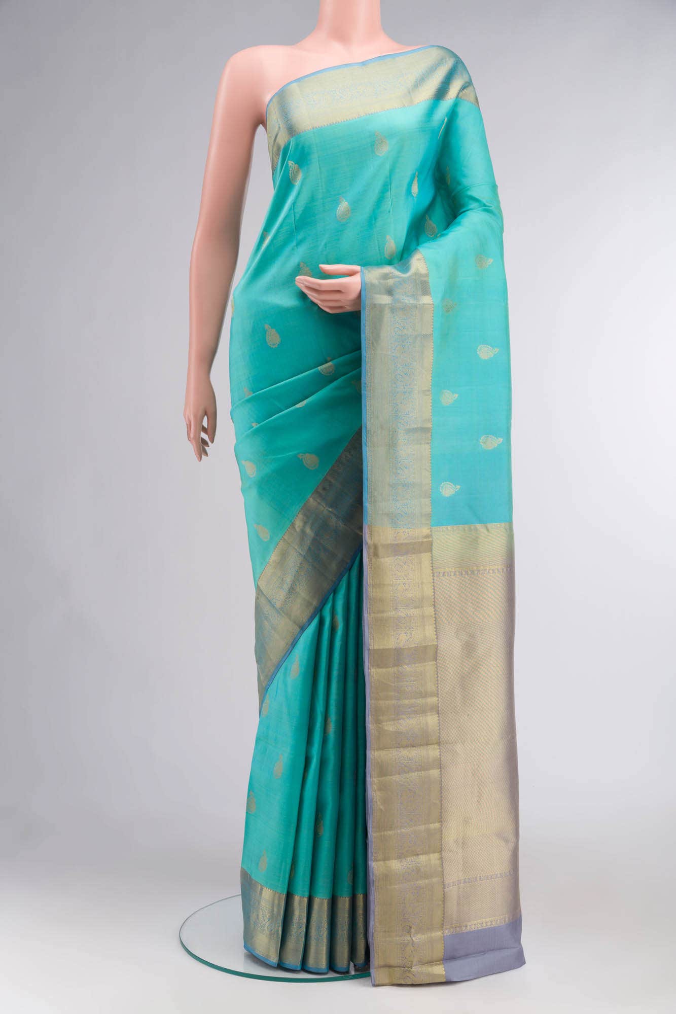 Blue Kanchipuram Silk Saree