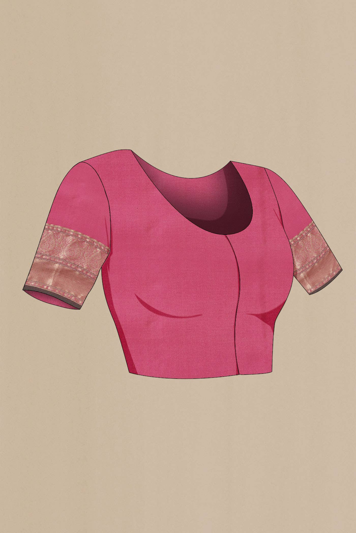 Pink Kanchipuram Silk Saree
