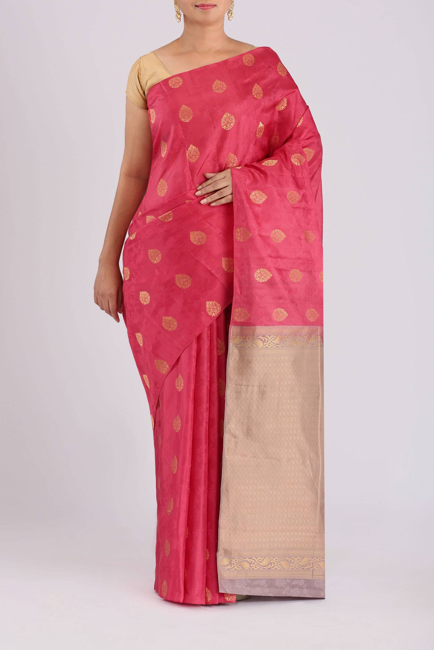 Pink Kanchipuram Silk Saree
