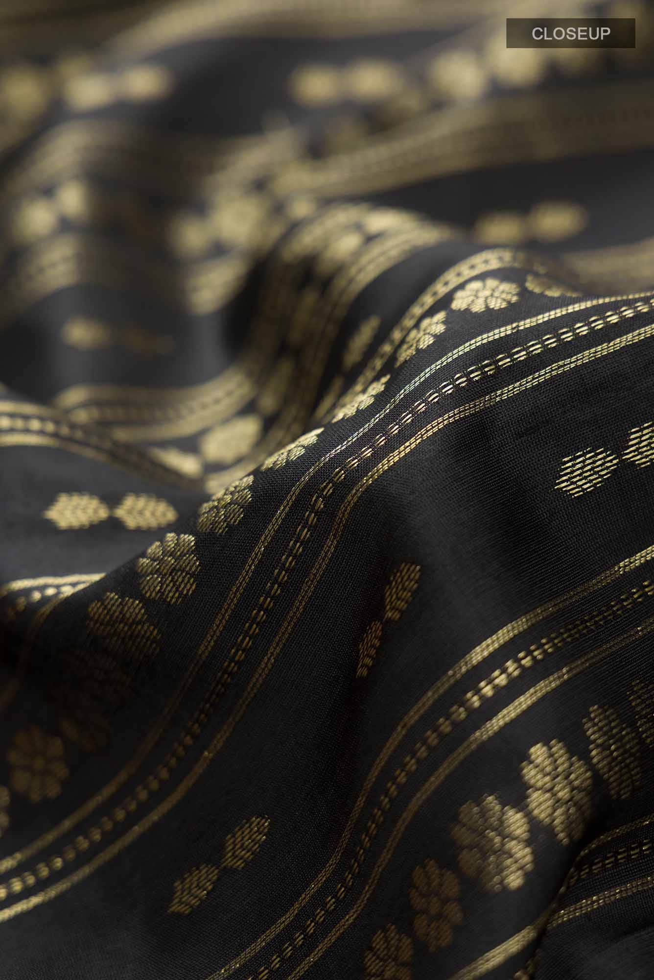 Black Kanchipuram Silk Saree