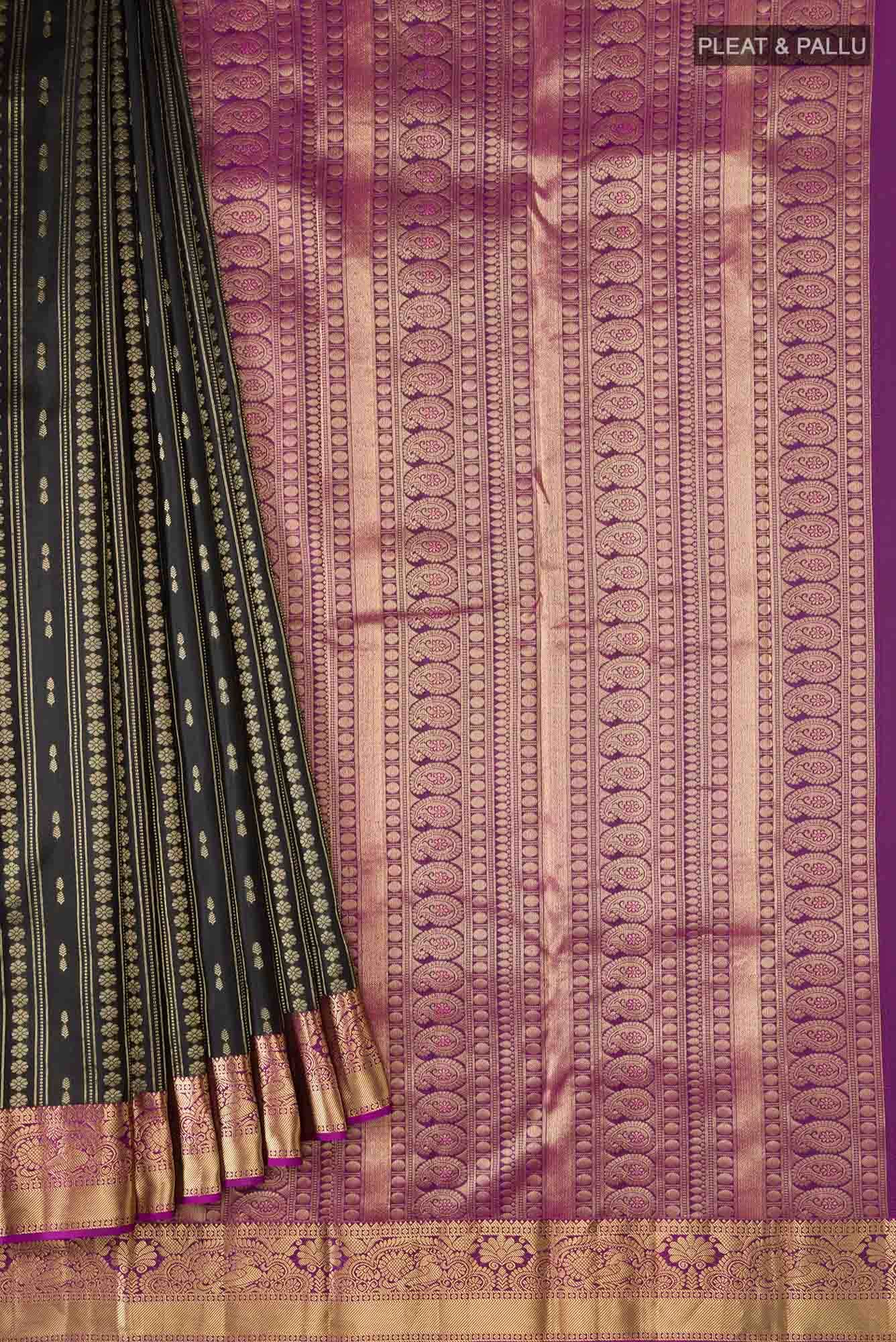 Black Kanchipuram Silk Saree