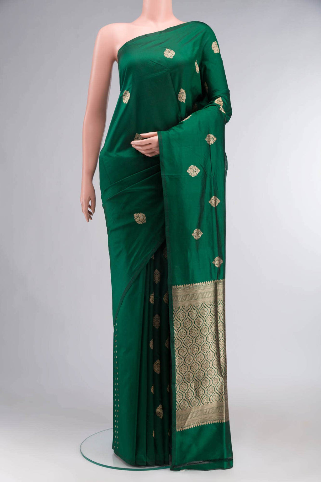Green Banarasi Katan Silk Saree
