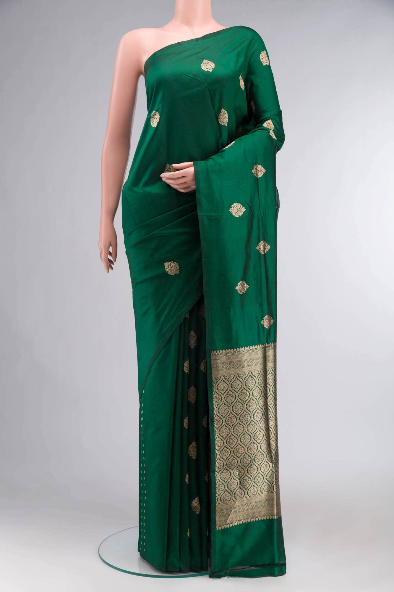 Green Banarasi Katan Silk Saree