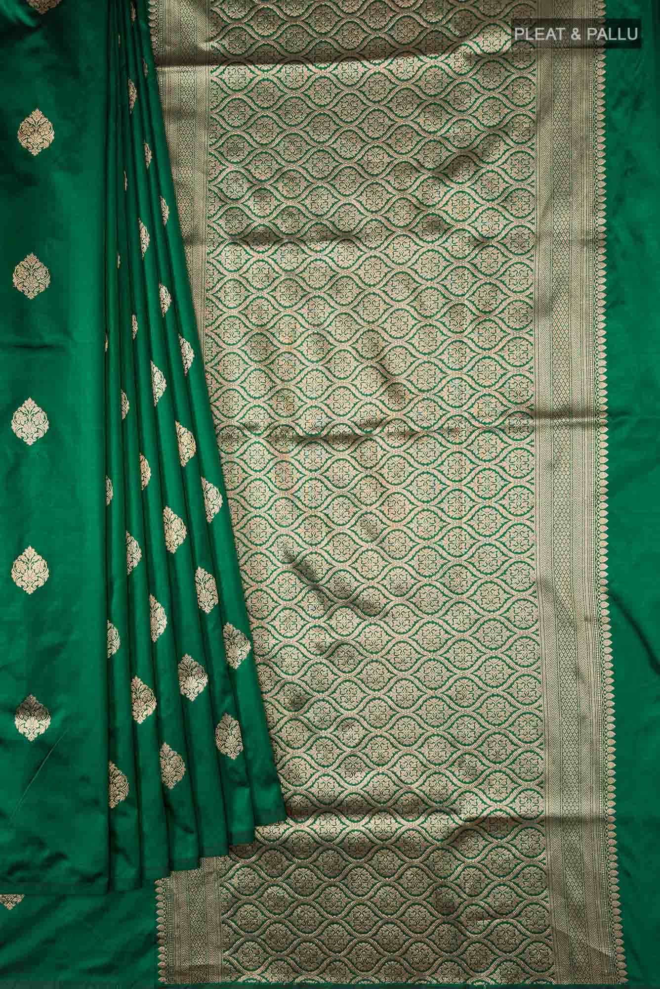 Green Banarasi Katan Silk Saree