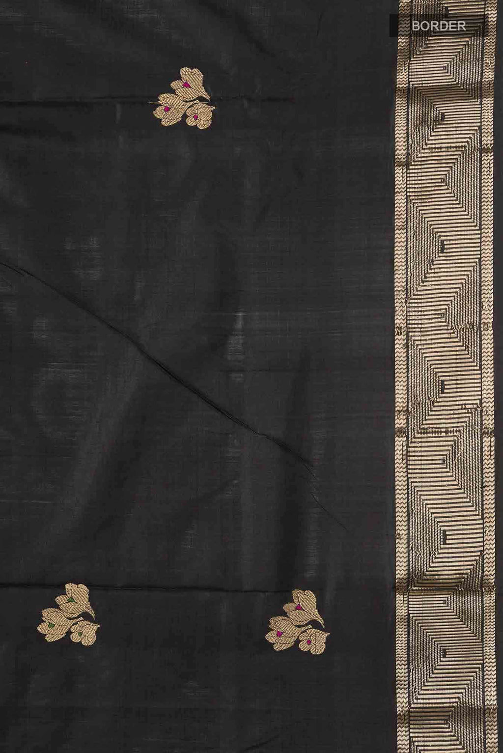 Black Banarasi Katan Silk Saree