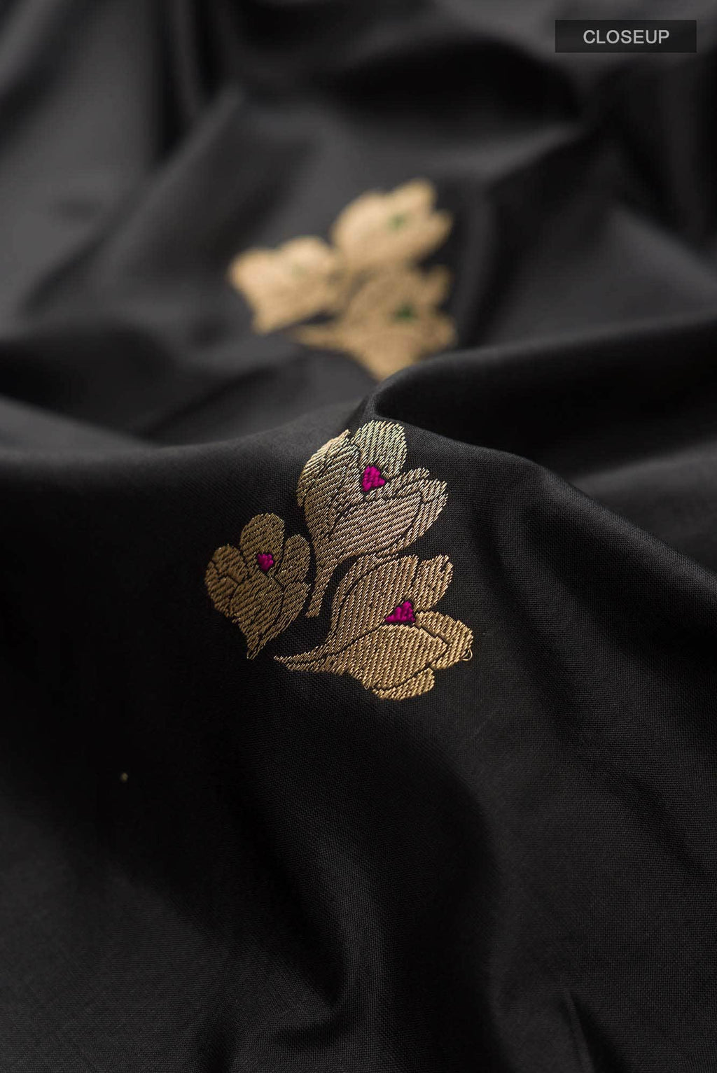 Black Banarasi Katan Silk Saree