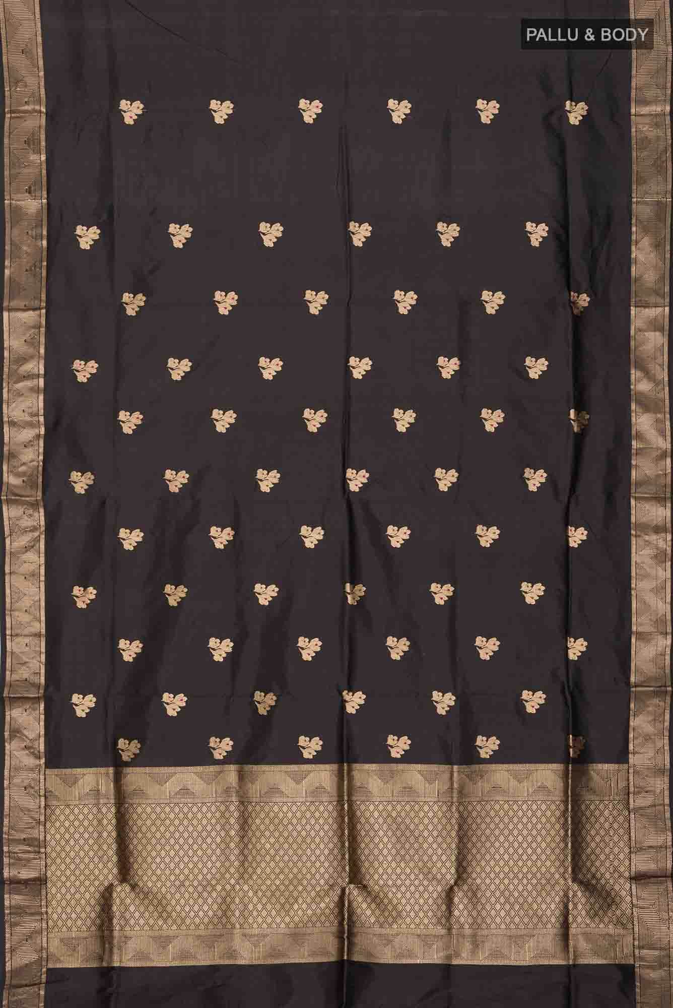 Black Banarasi Katan Silk Saree