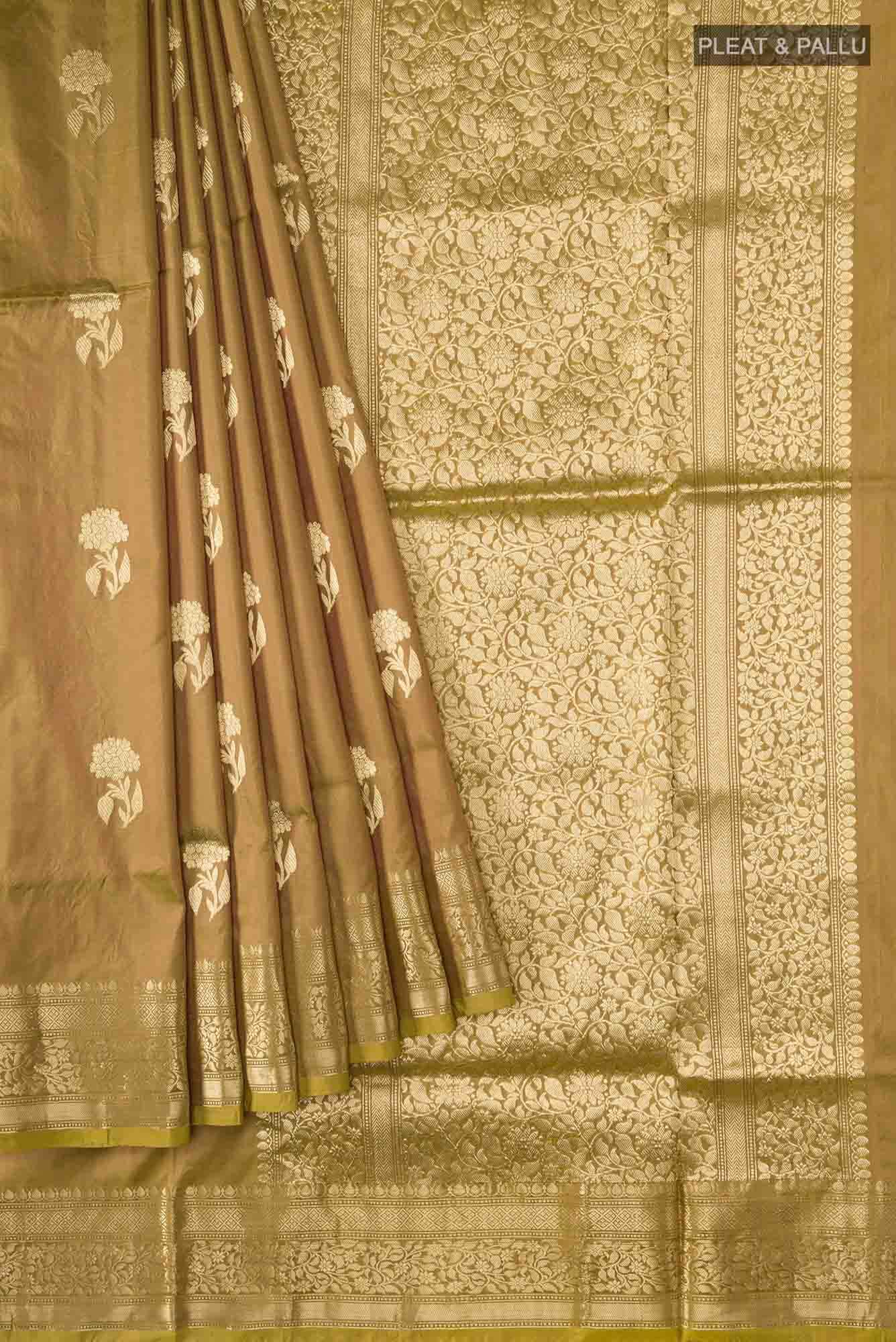 Green Banarasi Katan Silk Saree