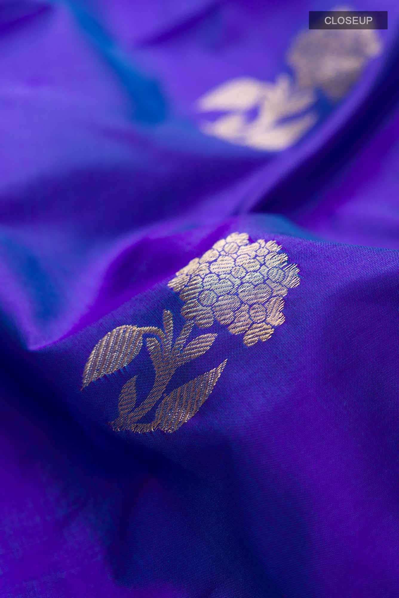 Blue Banarasi Katan Silk Saree