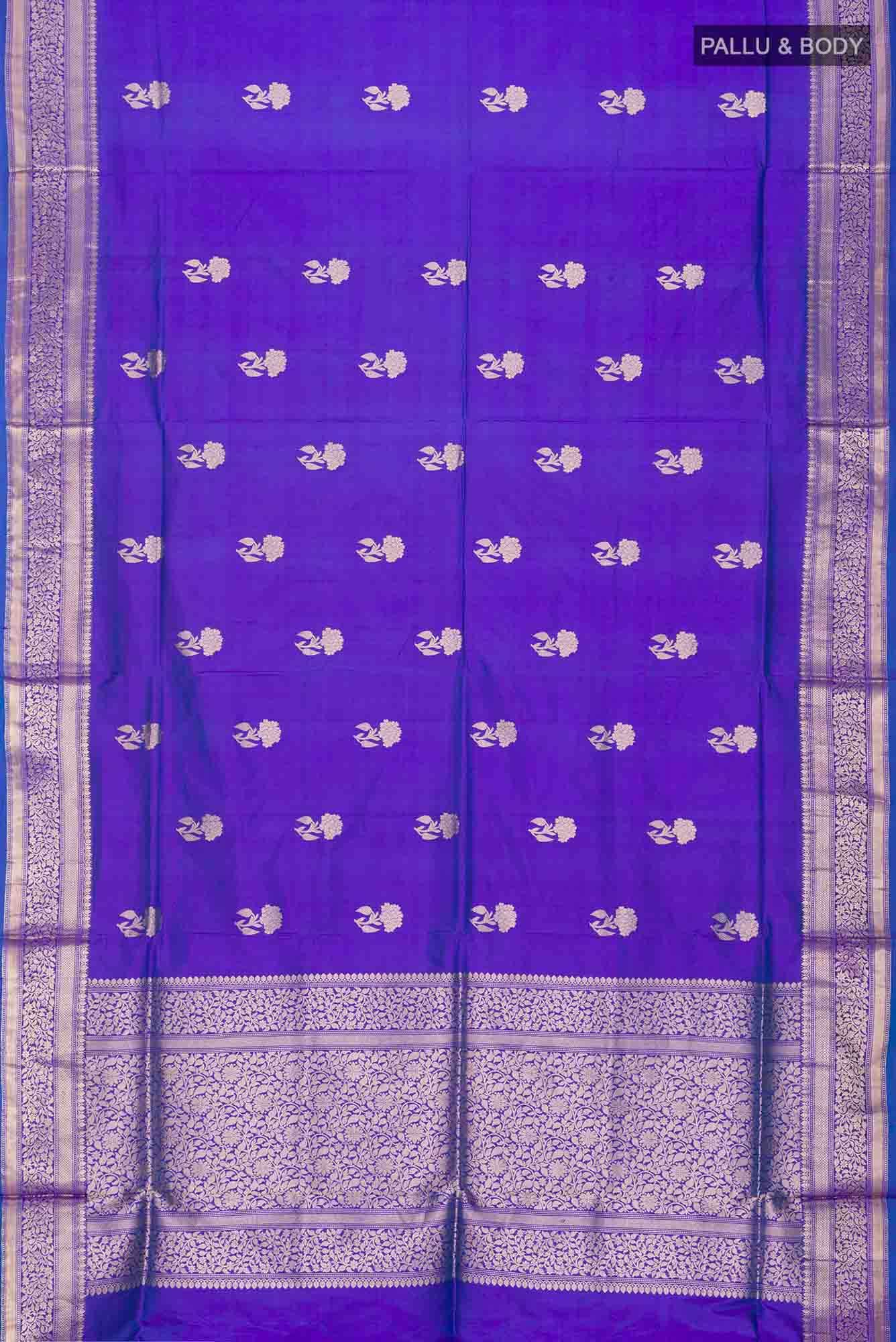 Blue Banarasi Katan Silk Saree