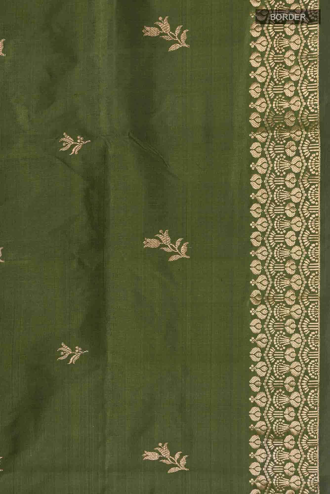 Green Banarasi Katan Silk Saree